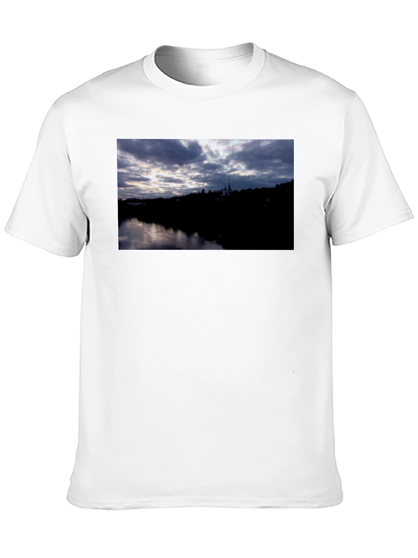 River View Graphic Tee - Black Cotton Comfort