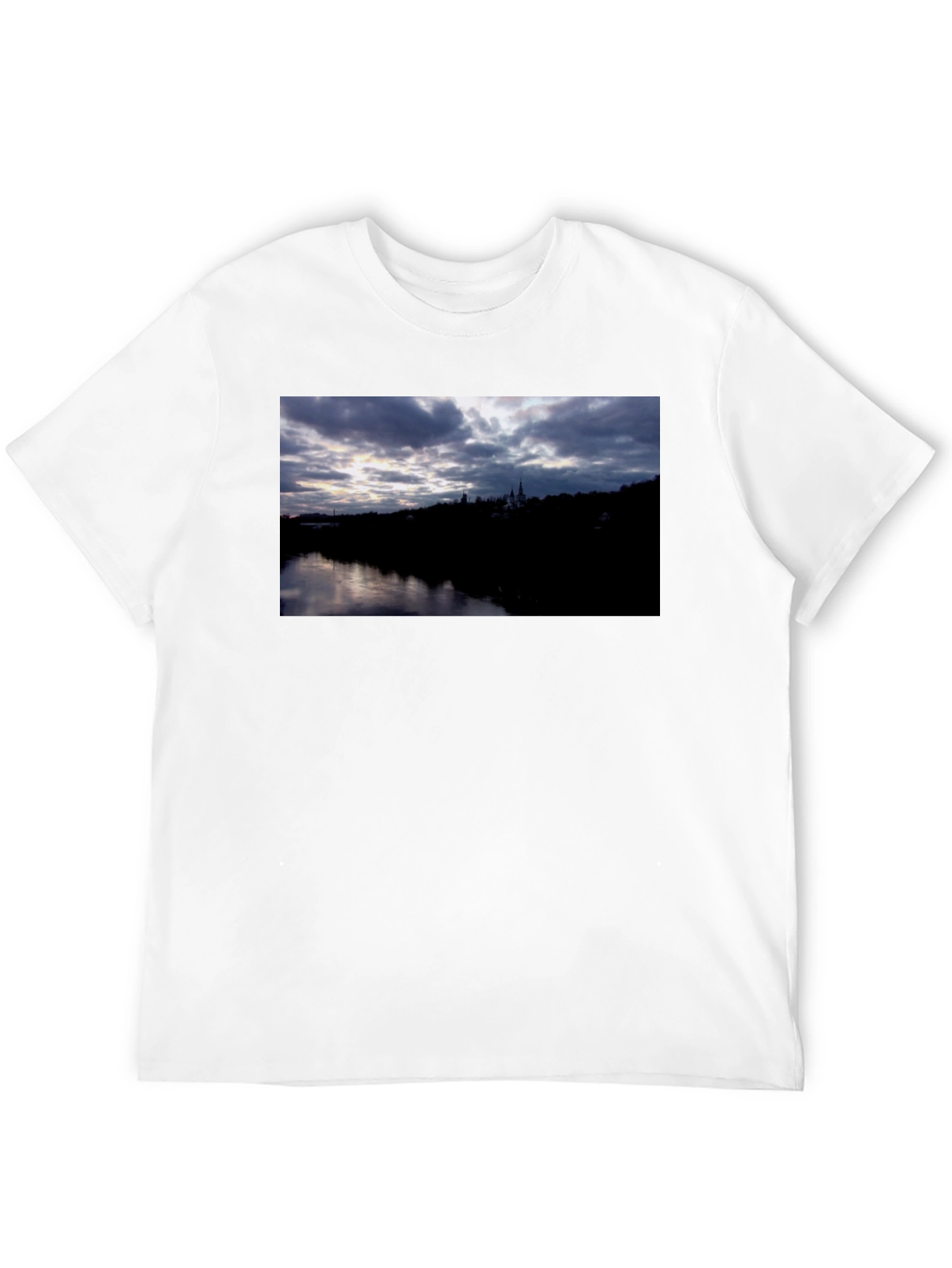 River View Graphic Tee - Black Cotton Comfort