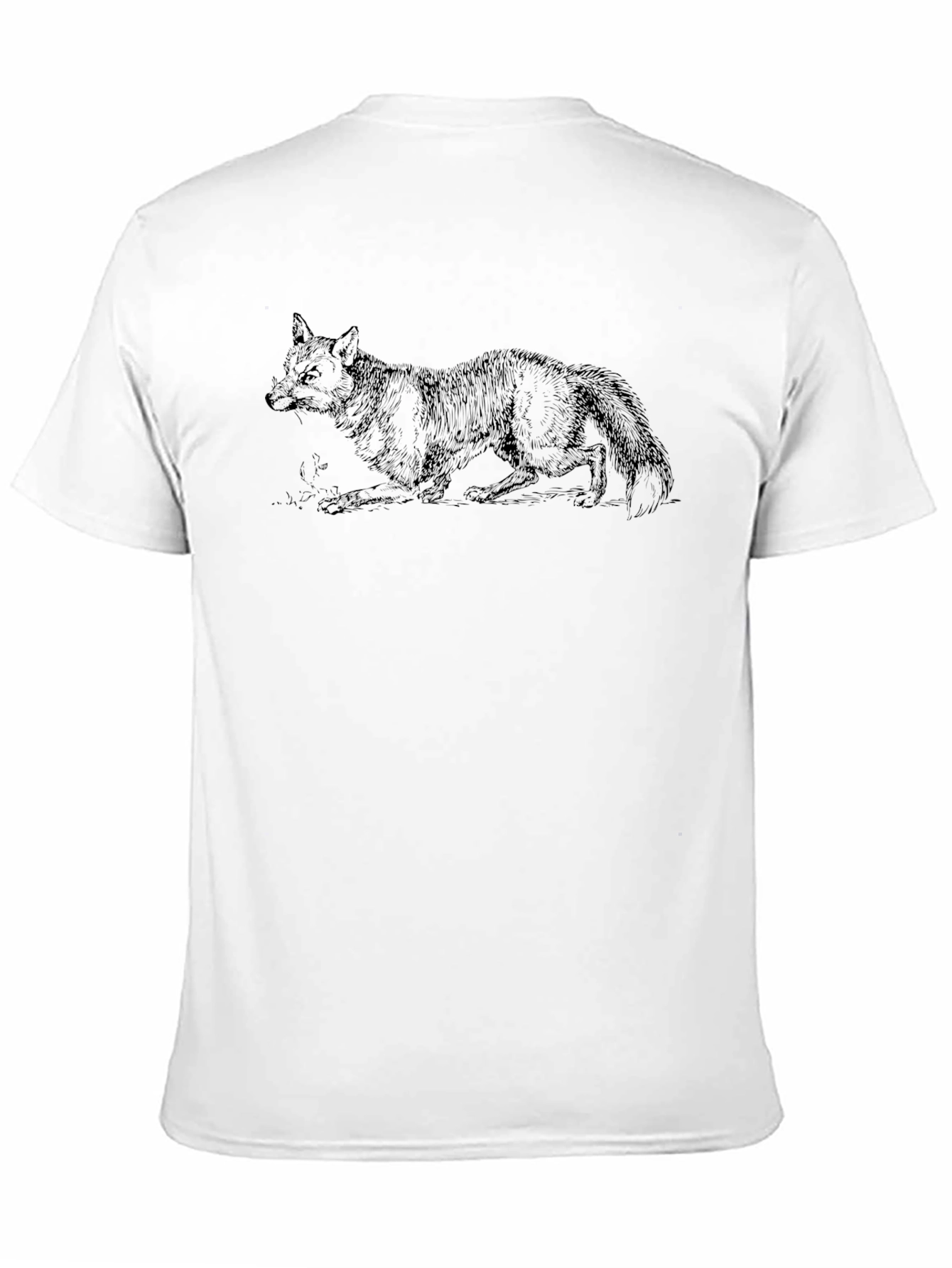 Black T-Shirt with Fox Illustration