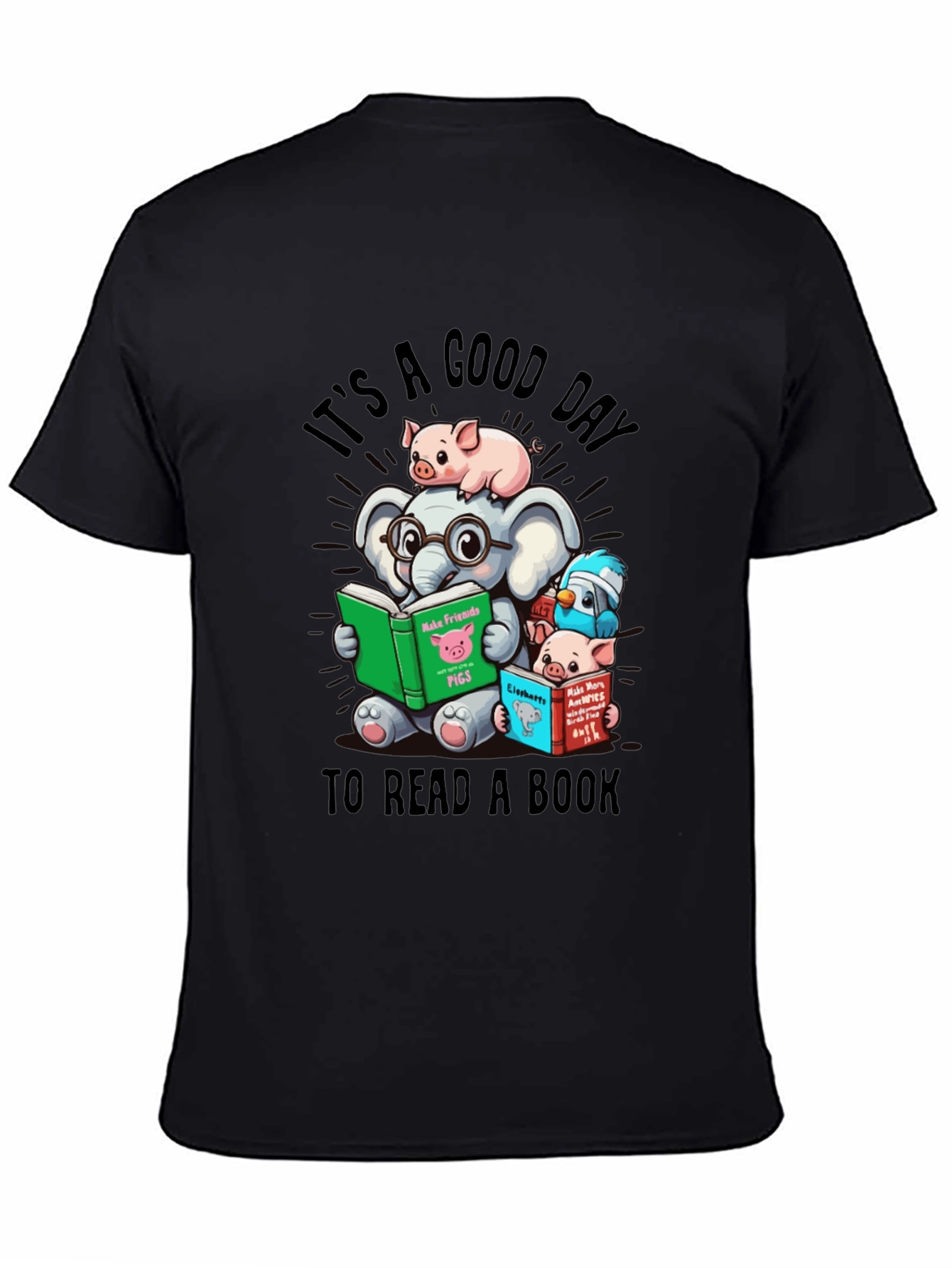 Cute Animals Reading Books T-Shirt