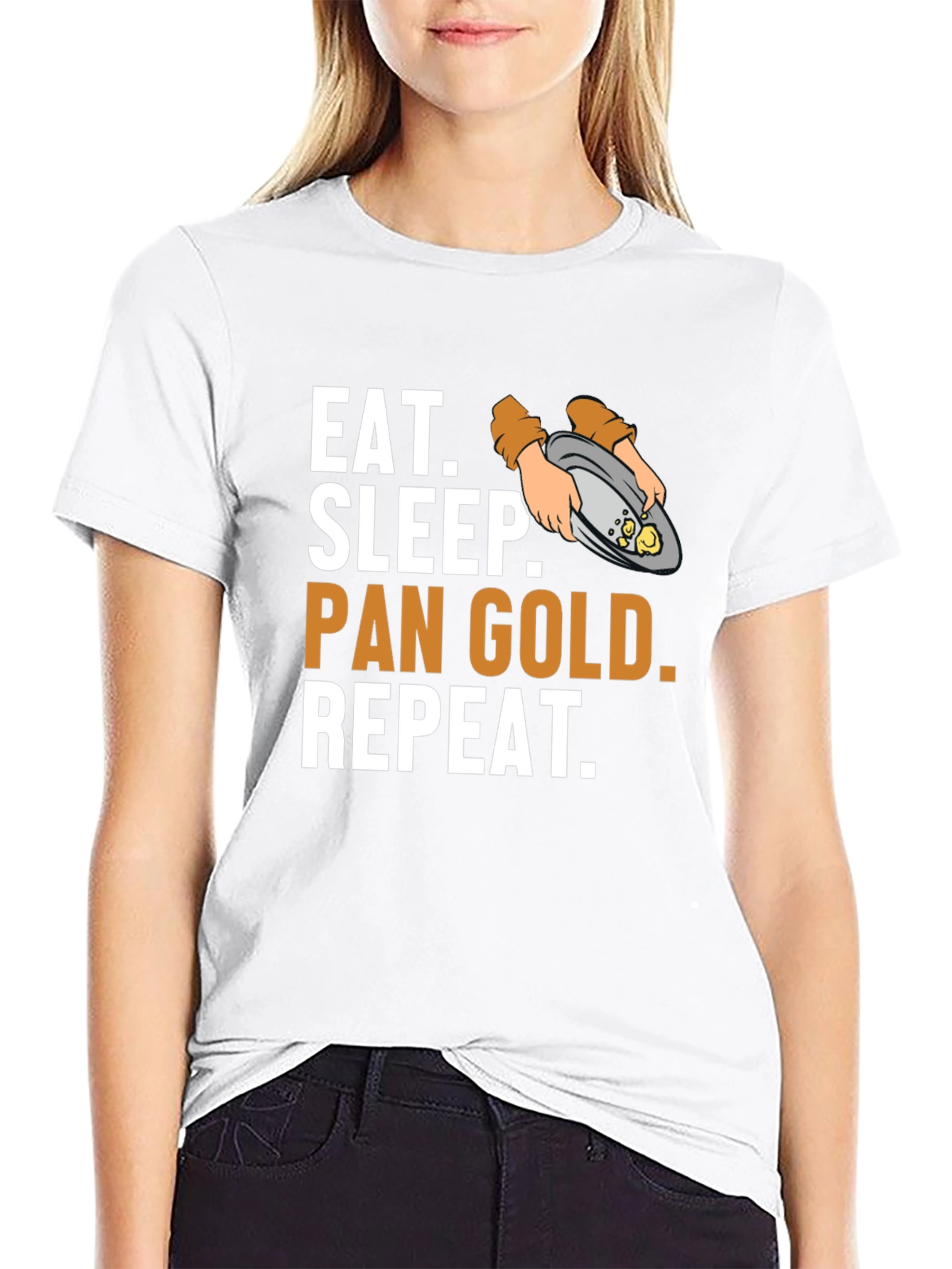Eat Sleep Pan Gold Repeat T-Shirt