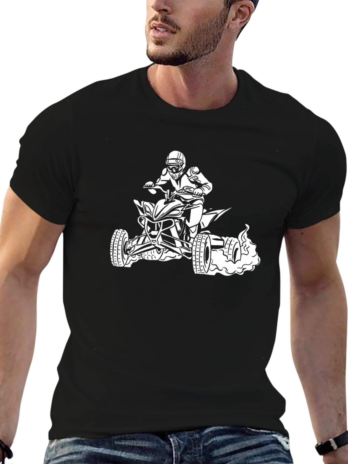 Black ATV Rider Graphic Tee