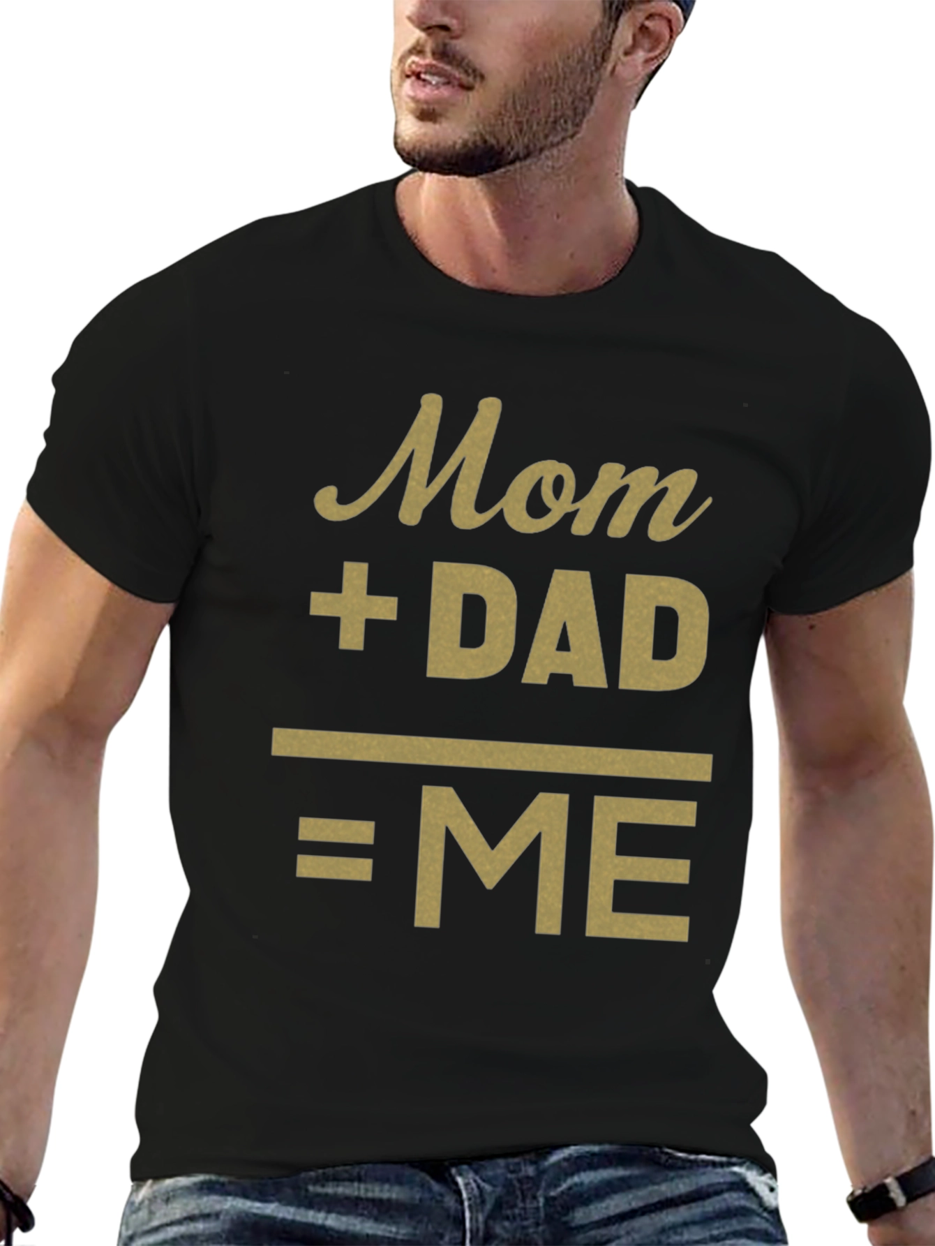 Mom + Dad = ME Black T-Shirt
