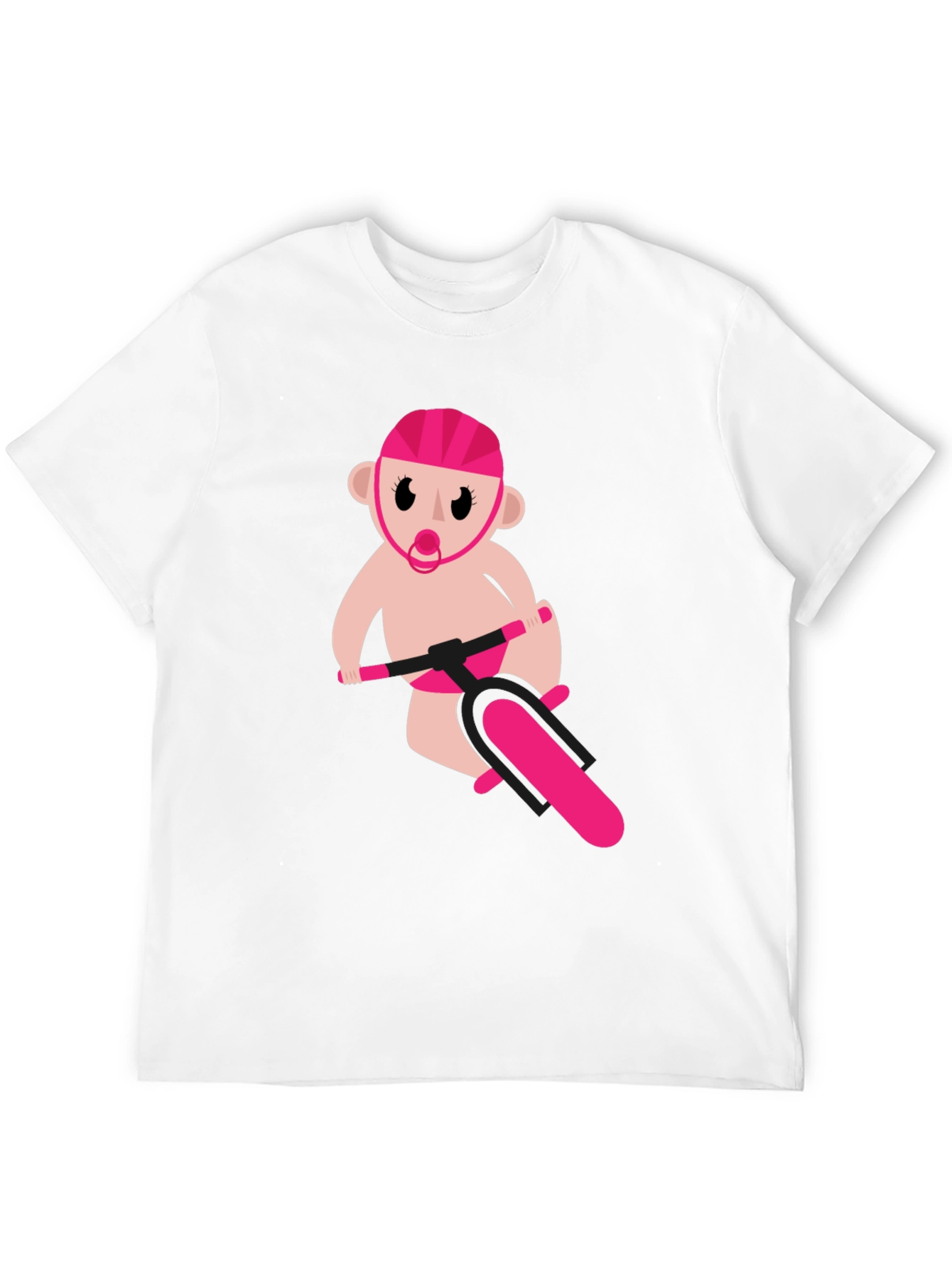 Funny Baby on Bike Black T-Shirt