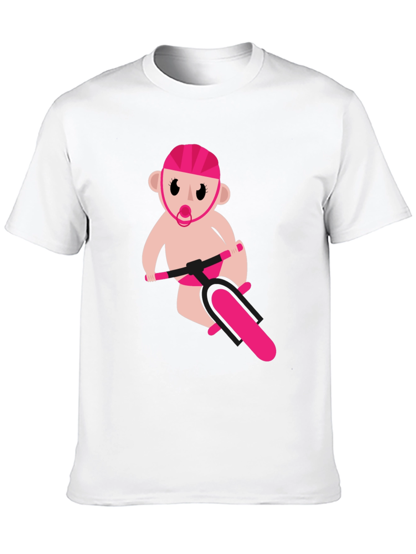 Funny Baby on Bike Black T-Shirt