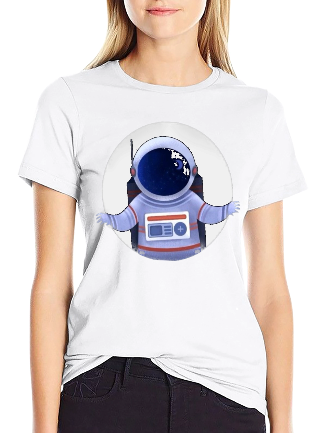 Astronaut Graphic Print T-Shirt - Space Explorer Tee