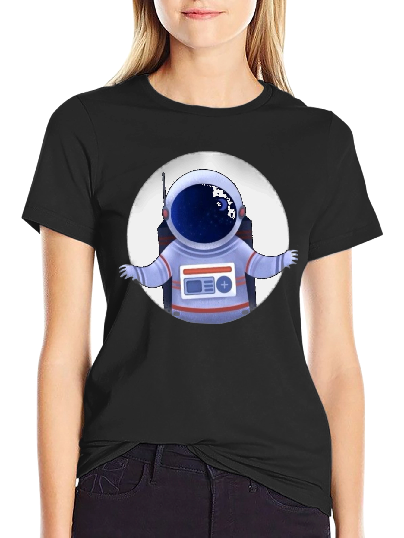 Astronaut Graphic Print T-Shirt - Space Explorer Tee