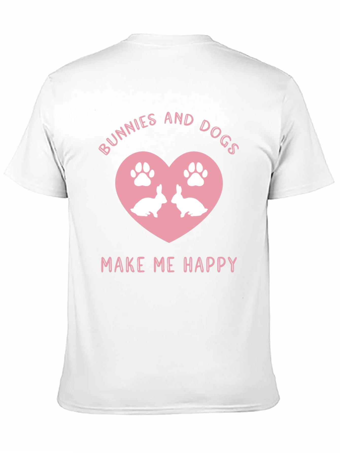 Bunnies and Dogs Make Me Happy Graphic T-Shirt