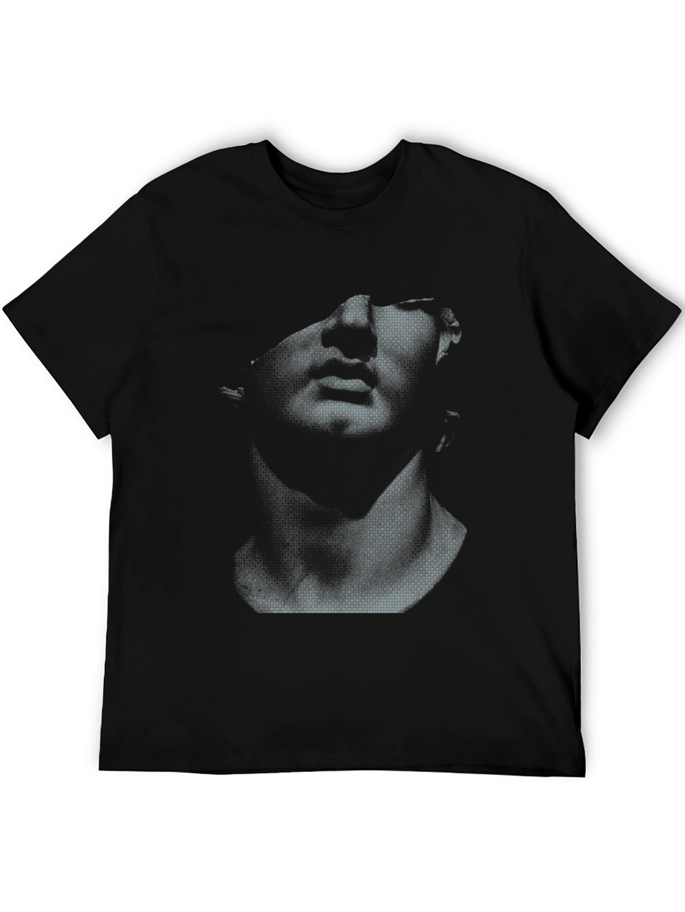Abstract Bust Graphic Black T-Shirt