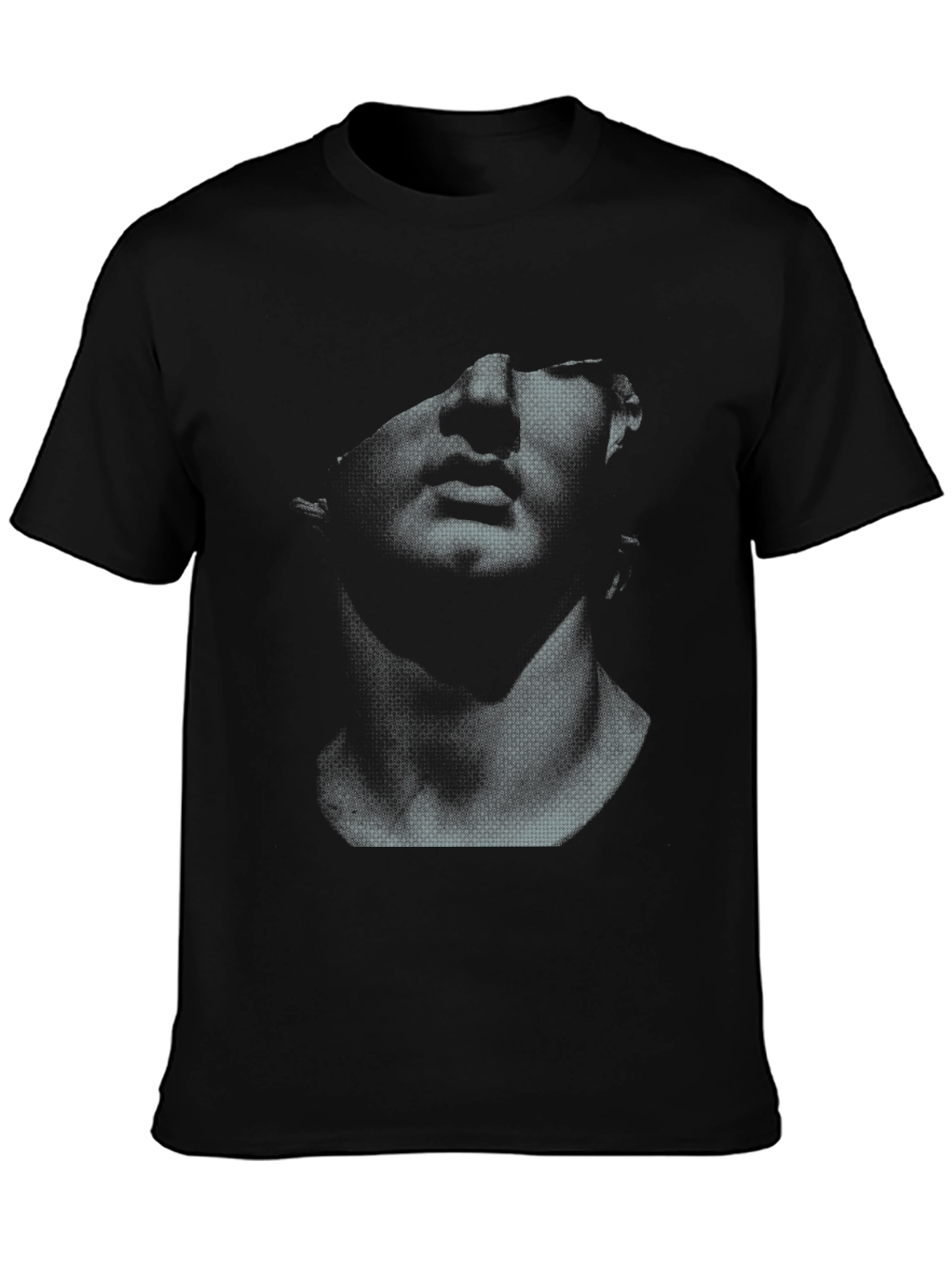 Abstract Bust Graphic Black T-Shirt