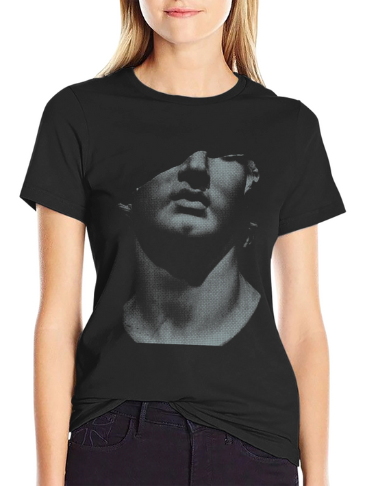 Abstract Bust Graphic Black T-Shirt