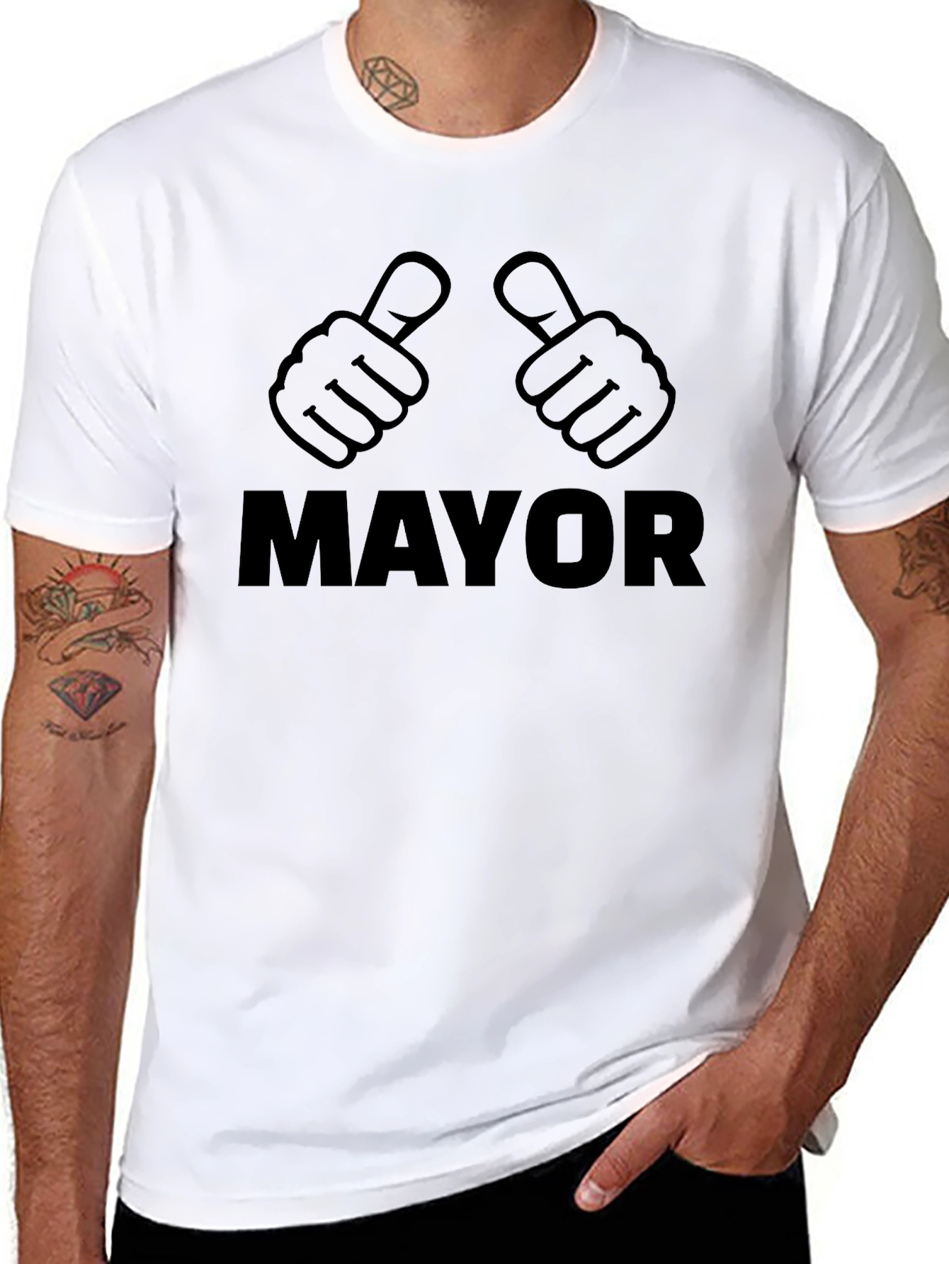 Mayor Thumbs Up Graphic T-Shirt - Black