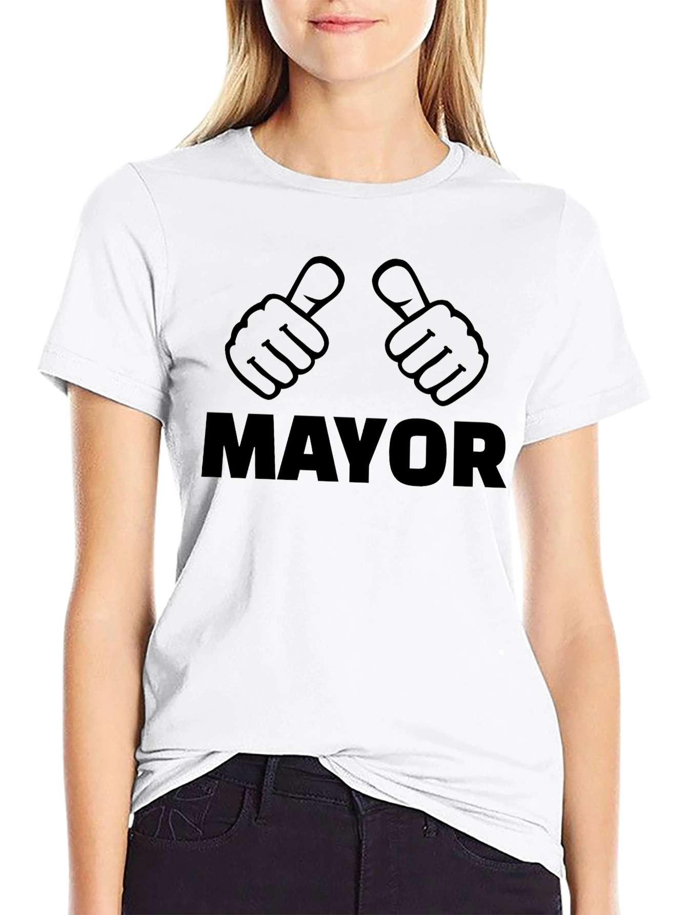 Mayor Thumbs Up Graphic T-Shirt - Black