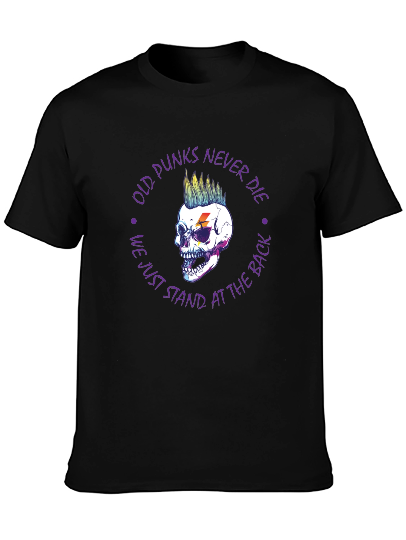 Punk Skull Graphic T-Shirt - Old Punks Never Die