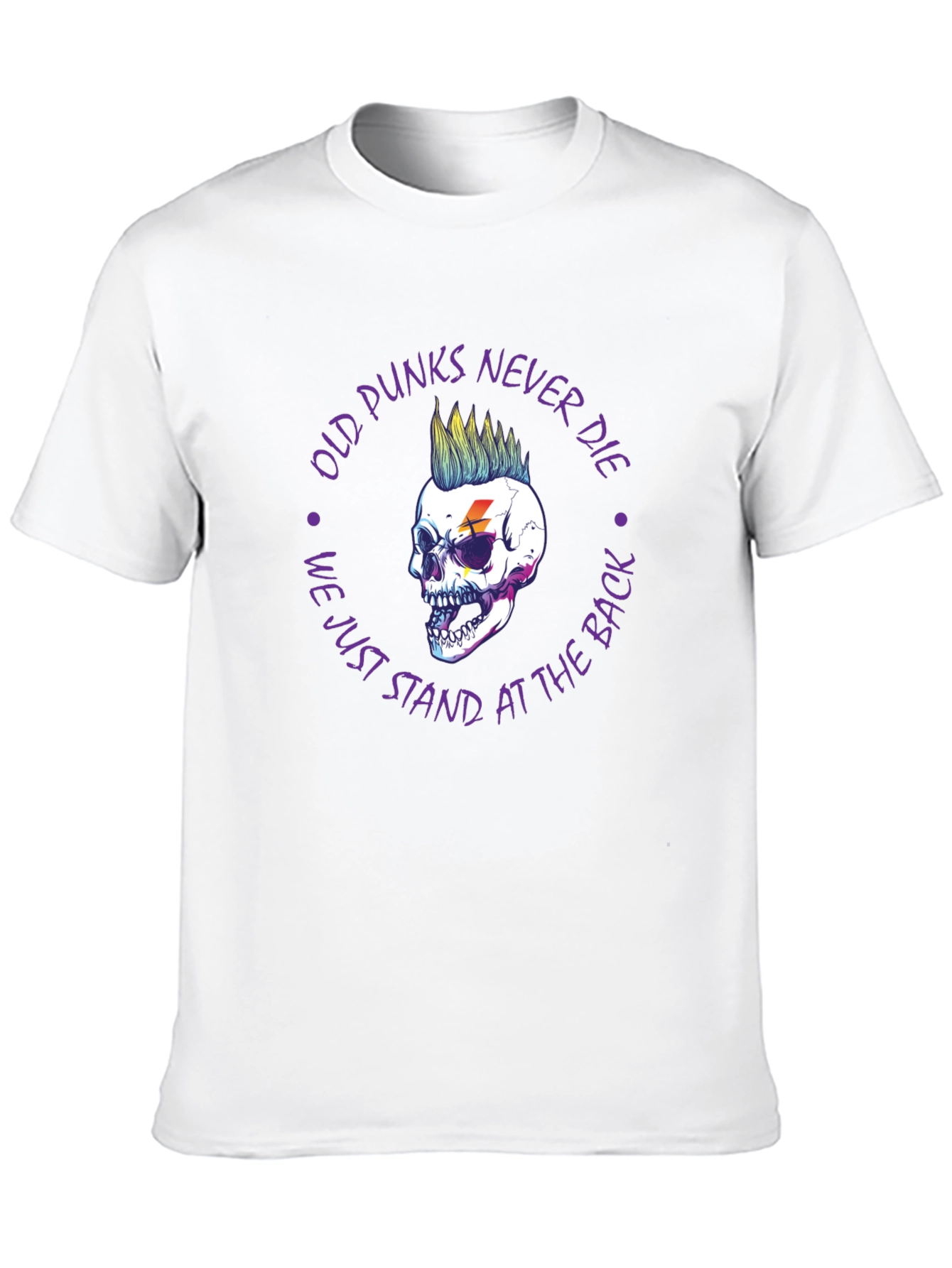 Punk Skull Graphic T-Shirt - Old Punks Never Die