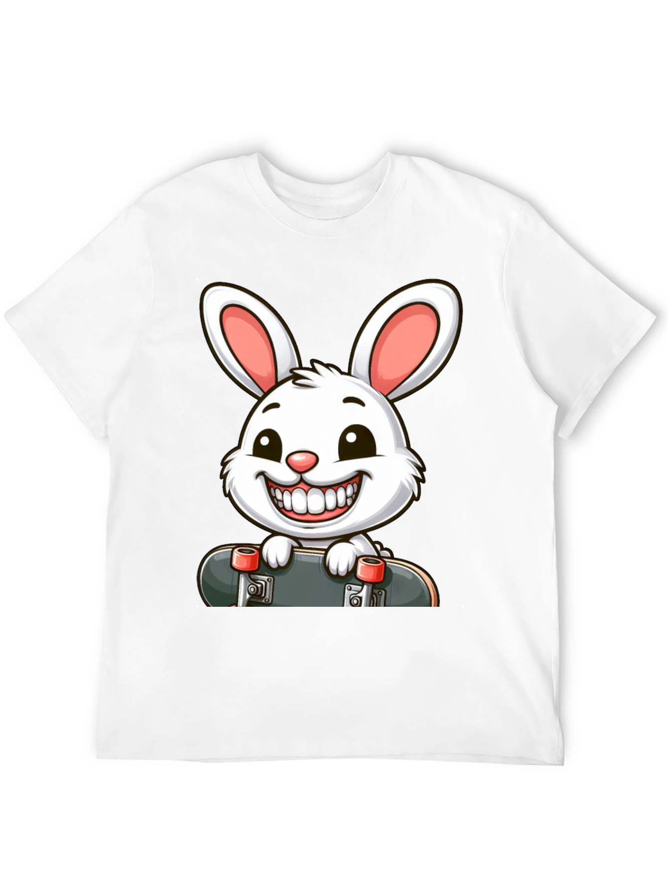 Rabbit Skateboard Graphic T-Shirt