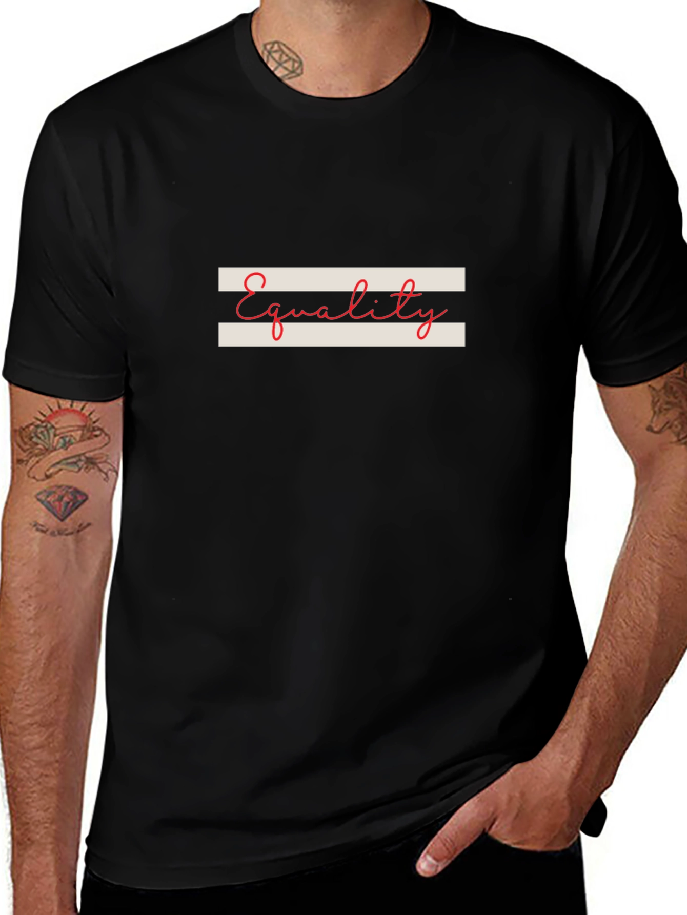 Equality Graphic Tee - Black Crew Neck T-Shirt
