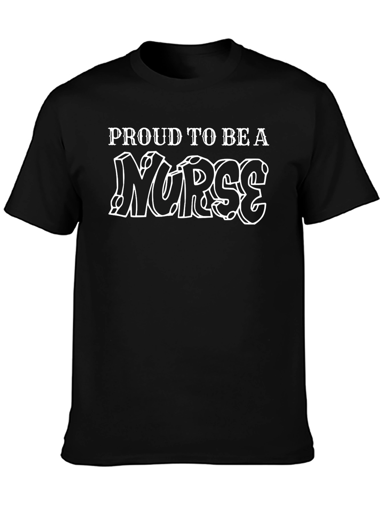 Proud Nurse Black Graphic T-Shirt