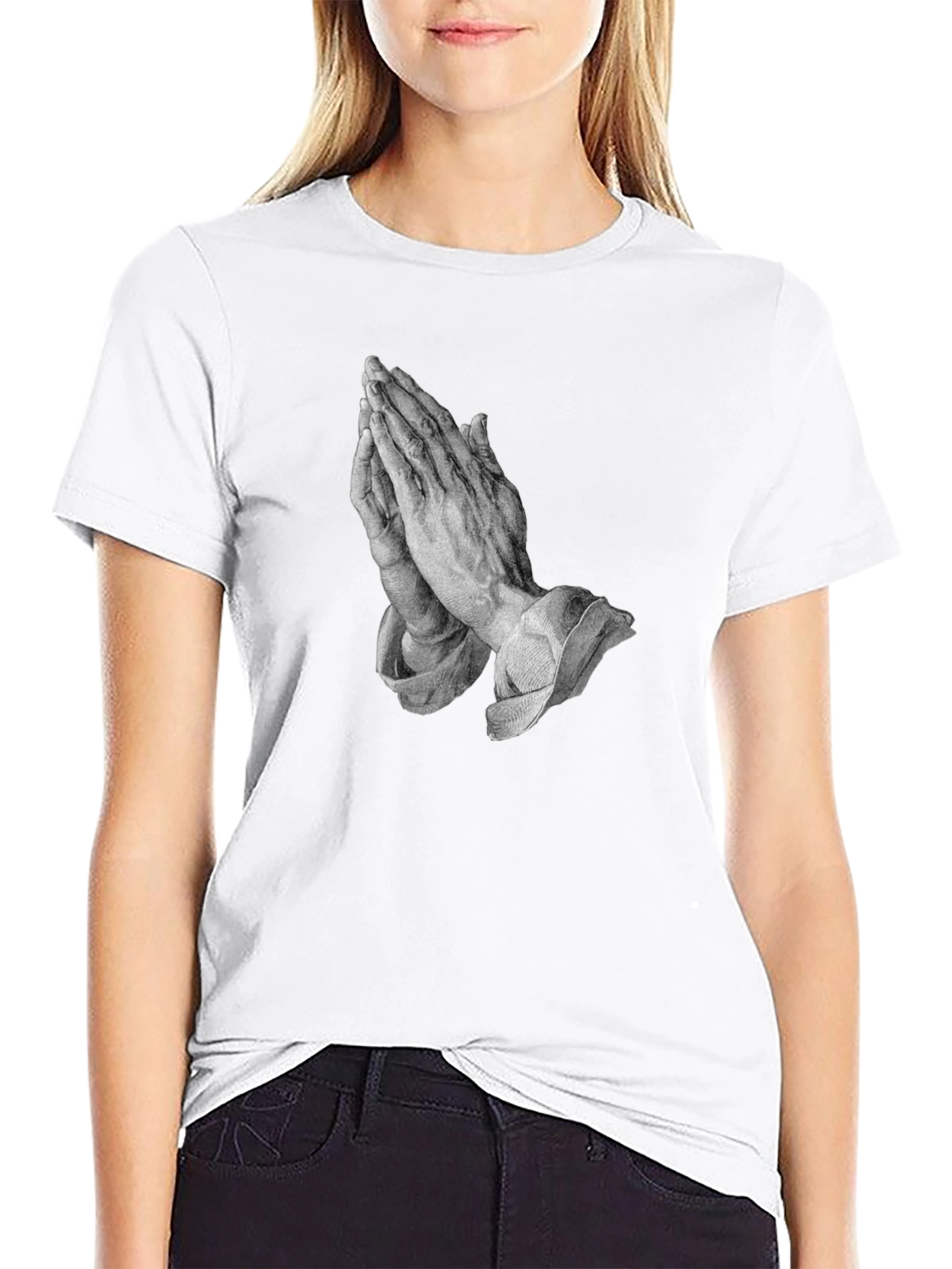 Praying Hands Graphic Tee - Classic Black T-Shirt