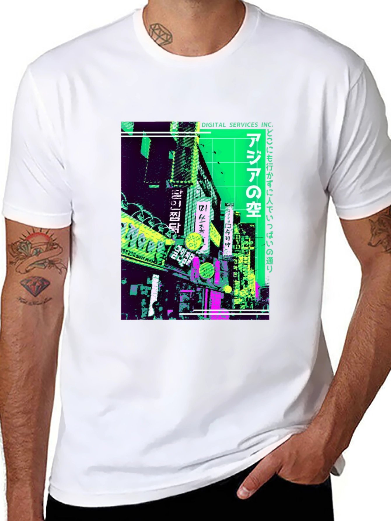 Cyberpunk Asian City T-Shirt
