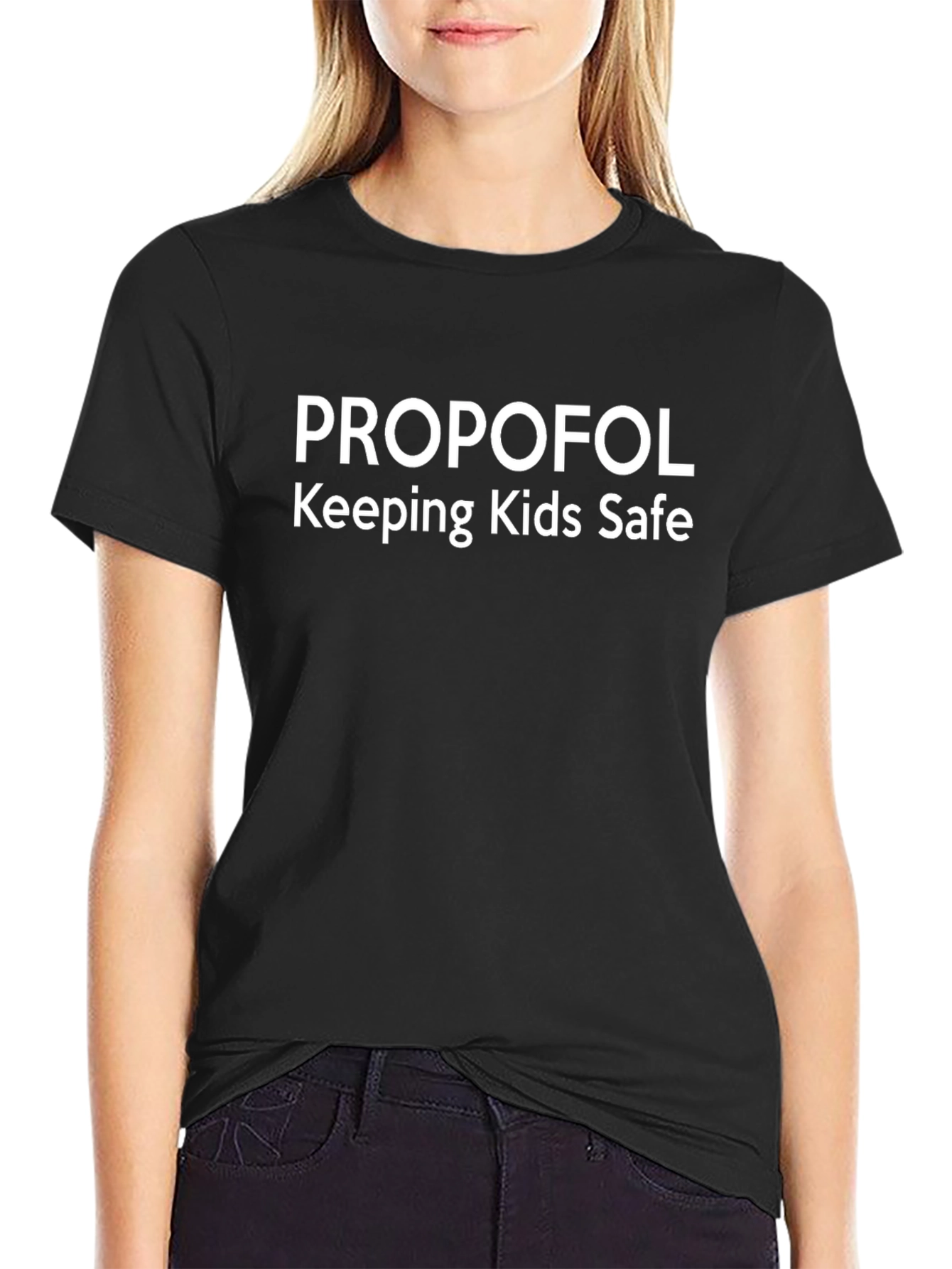 Propofol Keeping Kids Safe Black T-Shirt