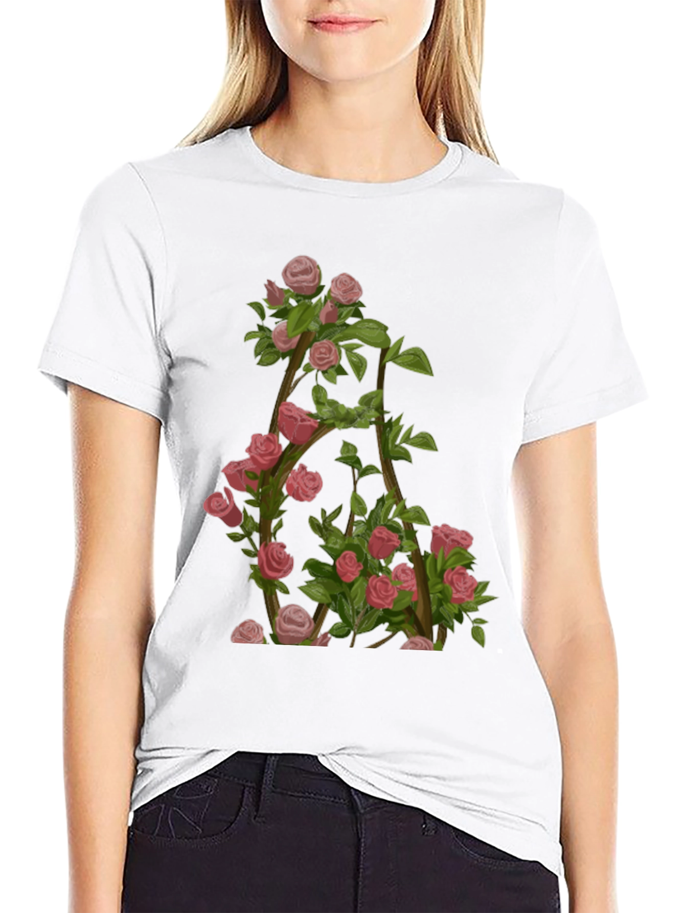 Floral Letter A T-Shirt - Nature Inspired Design