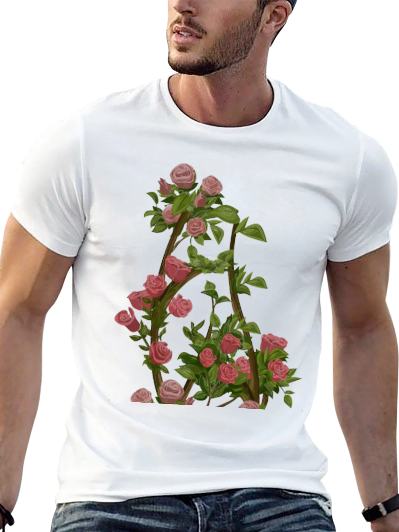 Floral Letter A T-Shirt - Nature Inspired Design