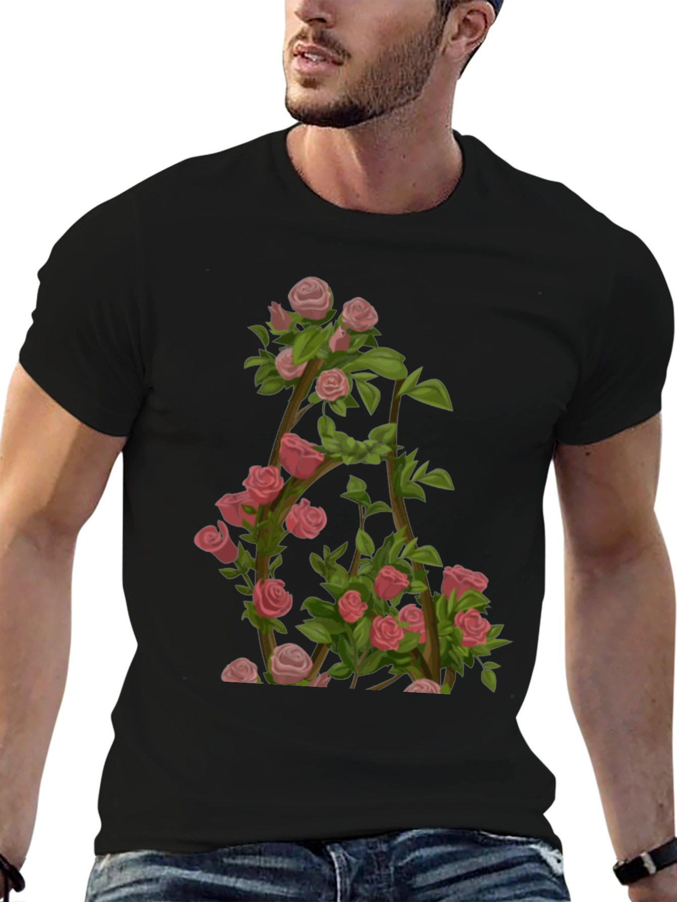 Floral Letter A T-Shirt - Nature Inspired Design
