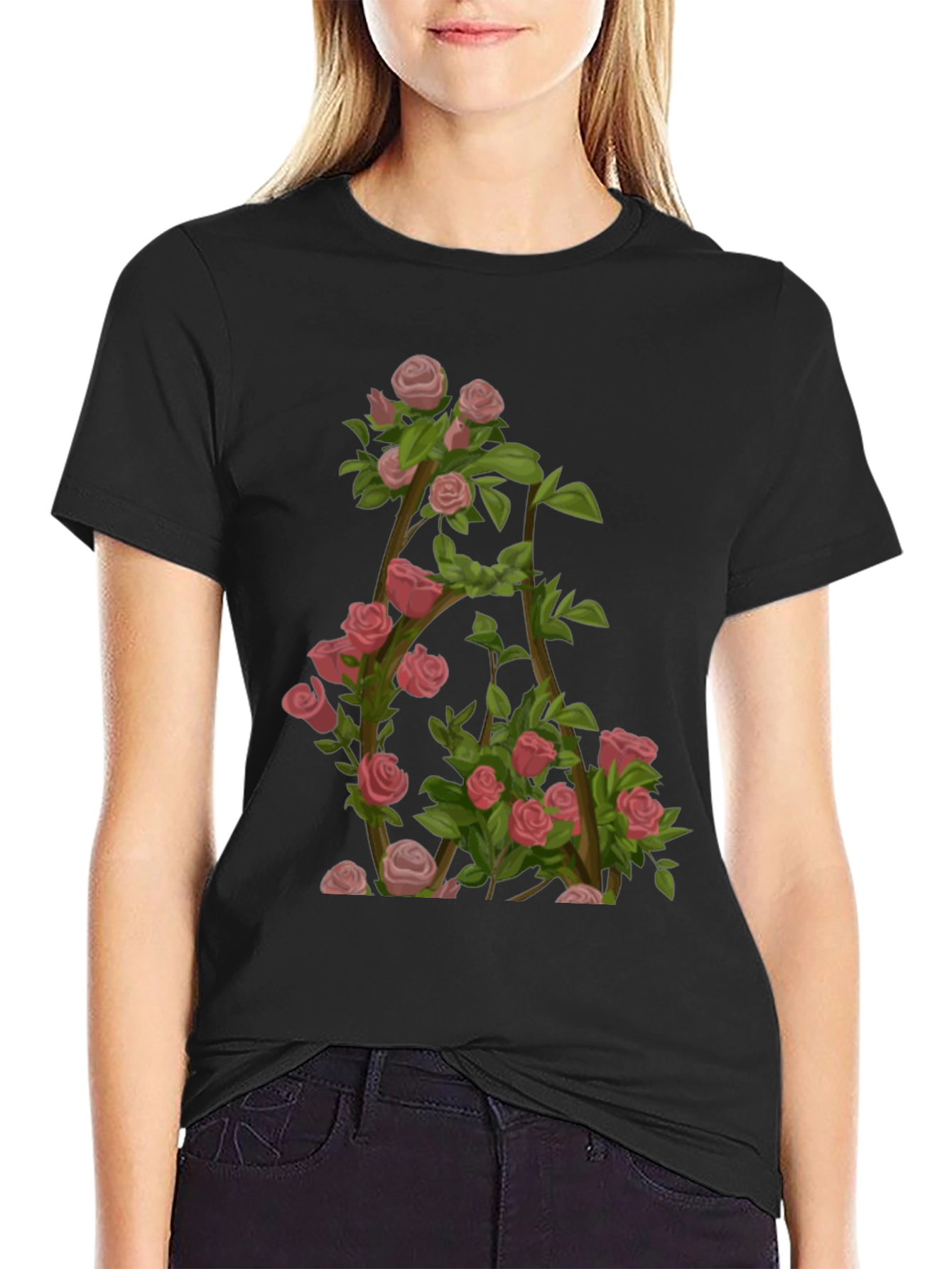 Floral Letter A T-Shirt - Nature Inspired Design