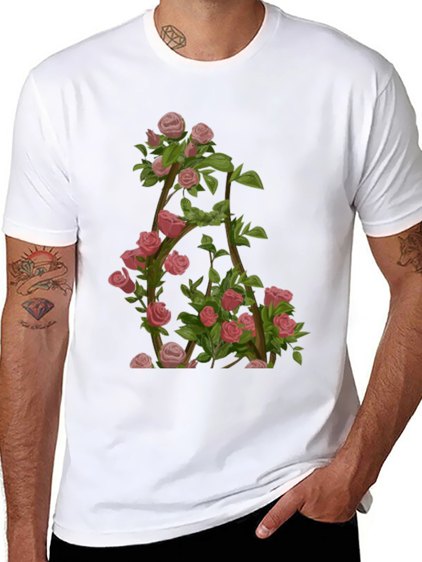 Floral Letter A T-Shirt - Nature Inspired Design