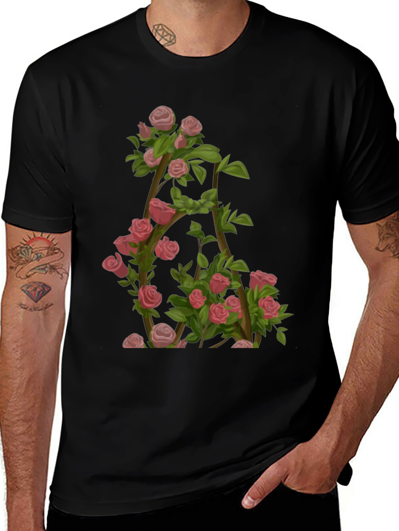 Floral Letter A T-Shirt - Nature Inspired Design