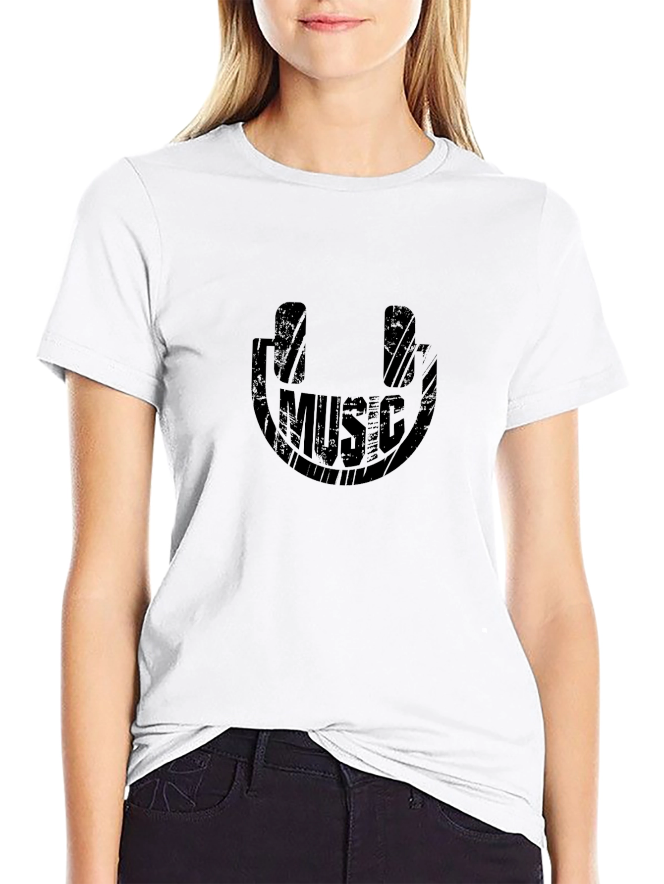 Music Lovers Graphic Tee - Stylish Black T-Shirt