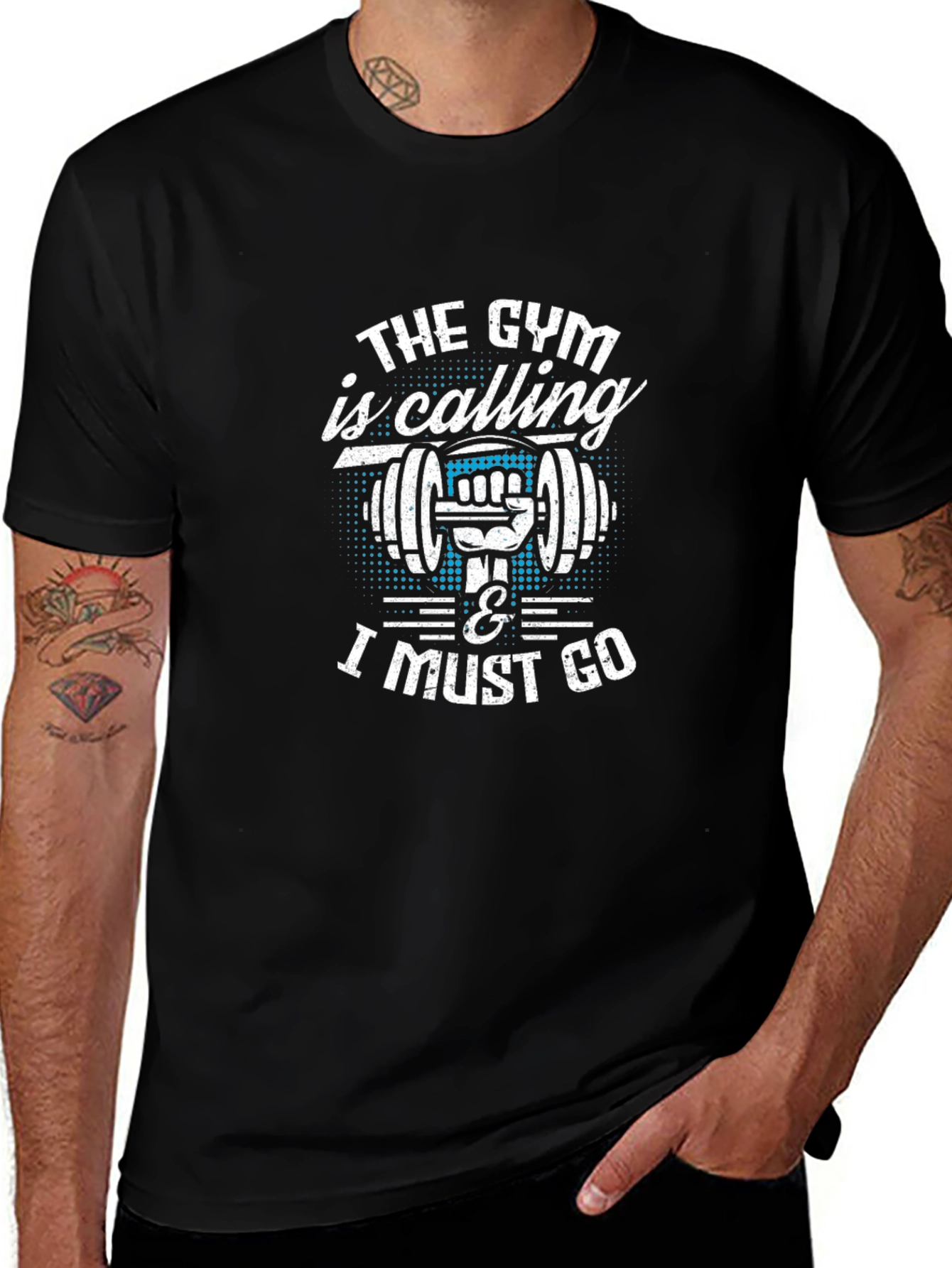 Gym Calling Graphic T-Shirt - Black