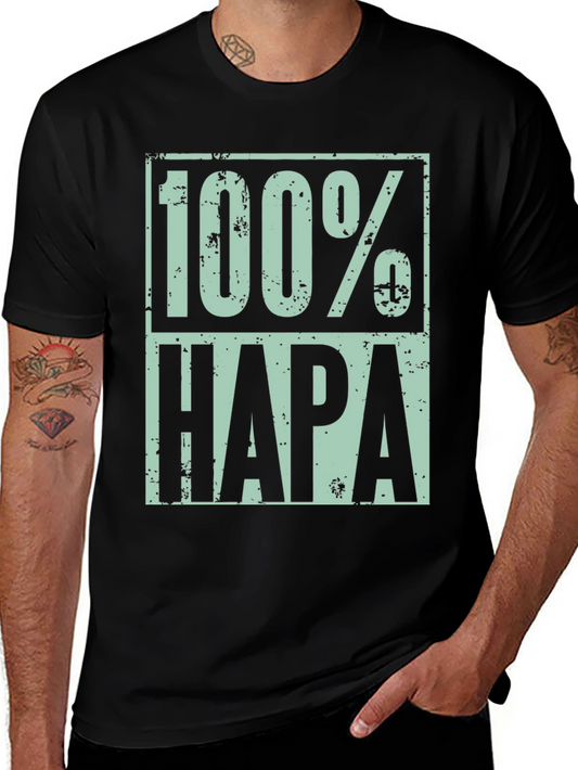 100% Hapa Graphic T-Shirt - Distressed Design