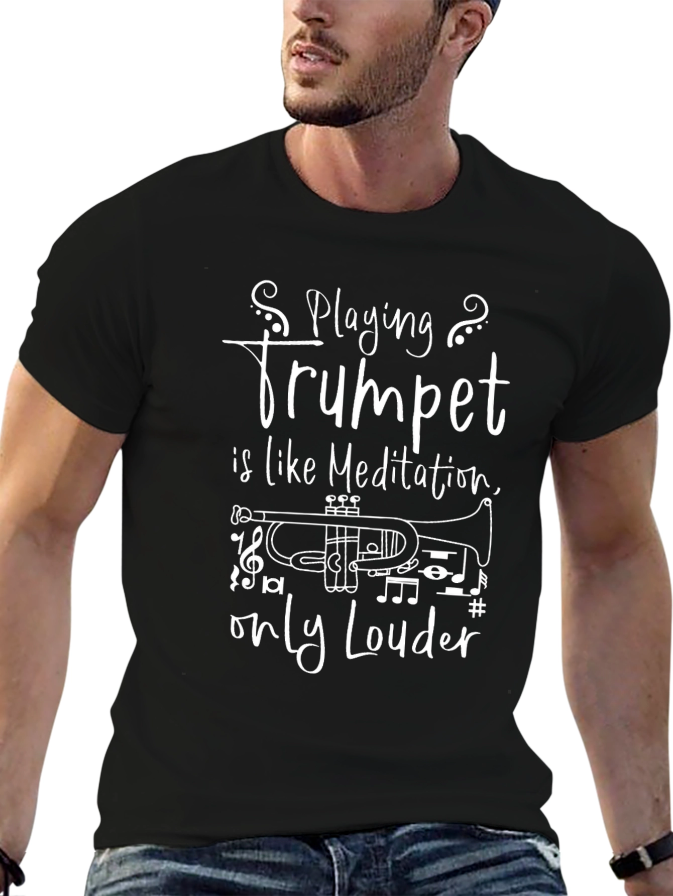 Trumpet Meditation T-Shirt - Musician Gift