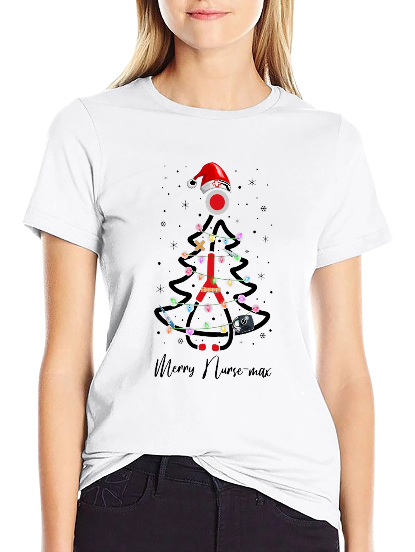 Merry Nurse-max Christmas Tree T-Shirt