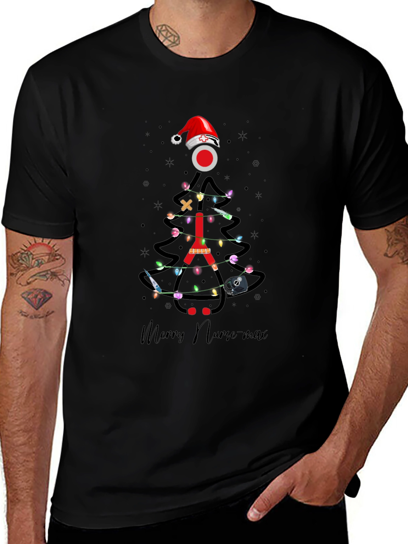 Merry Nurse-max Christmas Tree T-Shirt