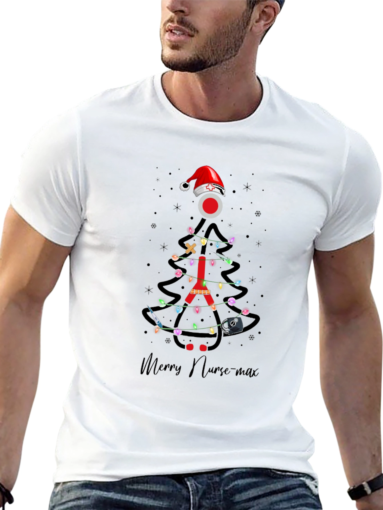 Merry Nurse-max Christmas Tree T-Shirt