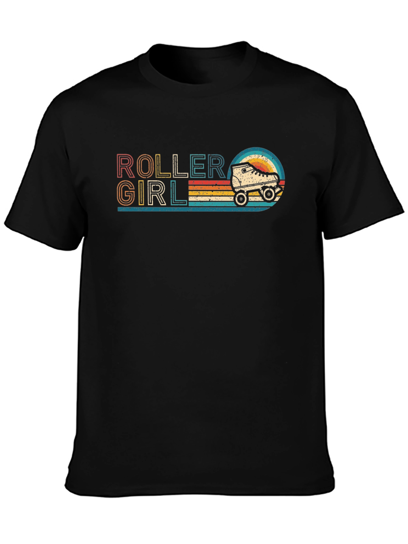 Retro Roller Girl Graphic T-Shirt