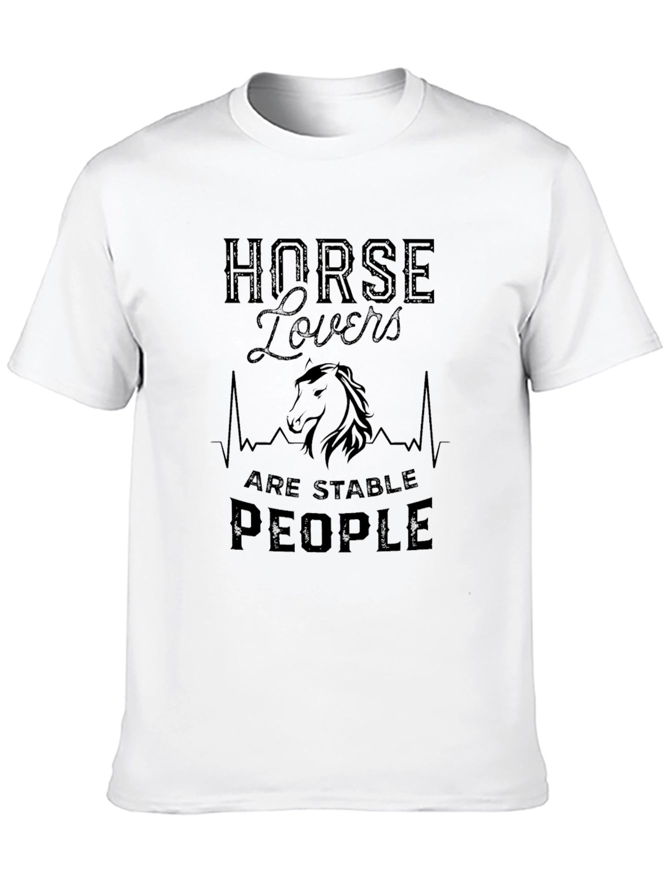 Horse Lovers Stable People Graphic Tee - Black