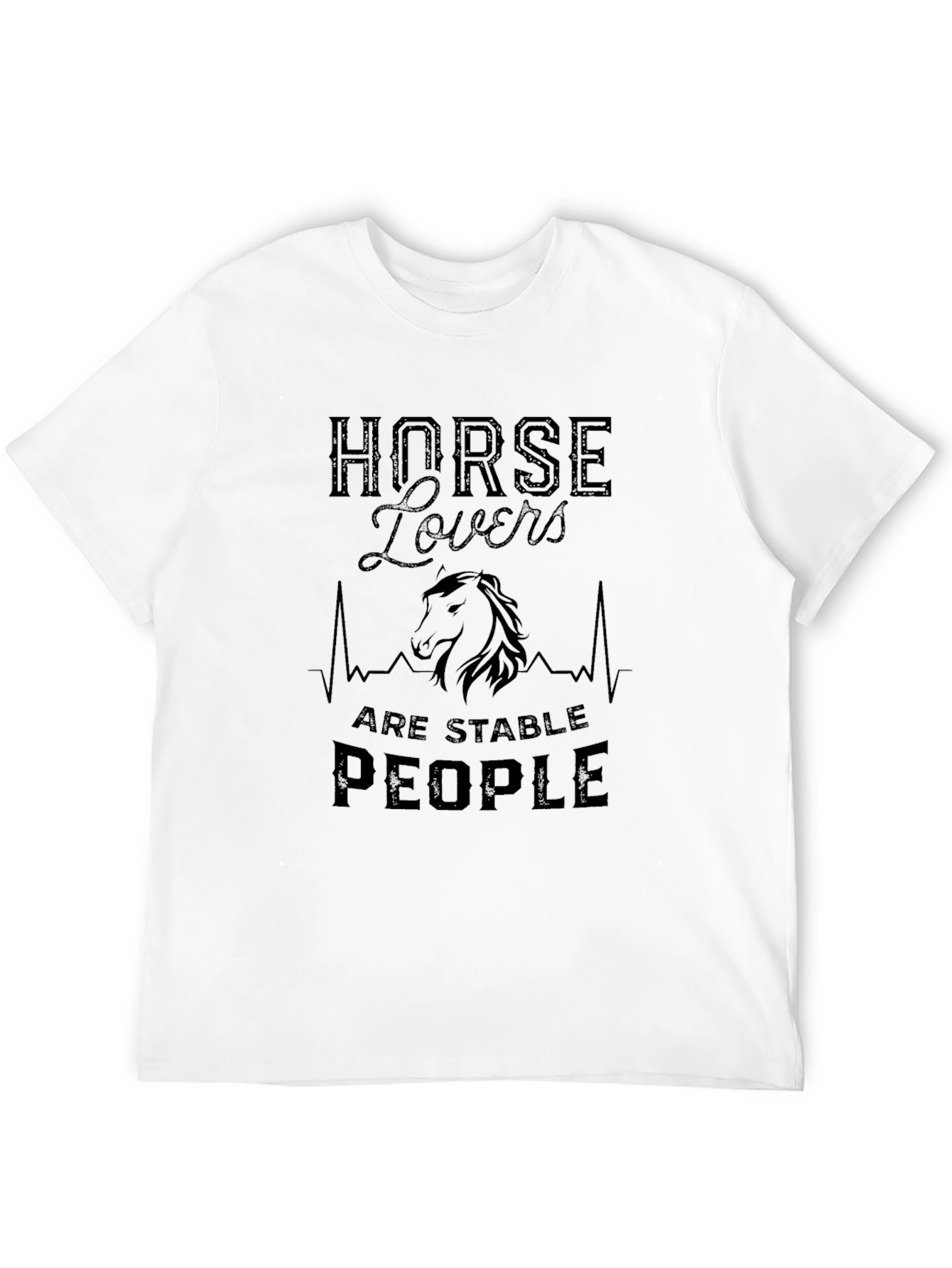 Horse Lovers Stable People Graphic Tee - Black
