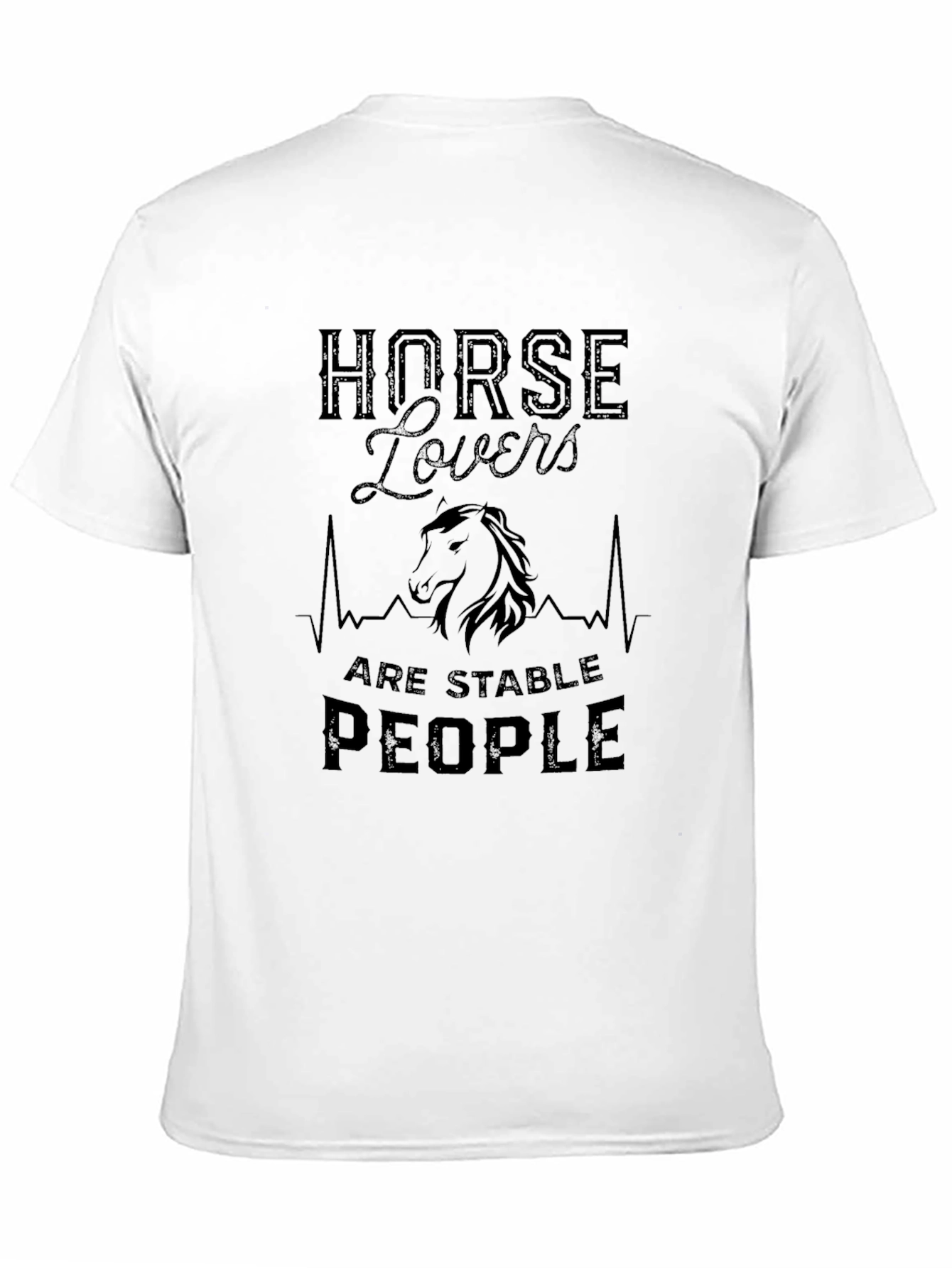 Horse Lovers Stable People Graphic Tee - Black