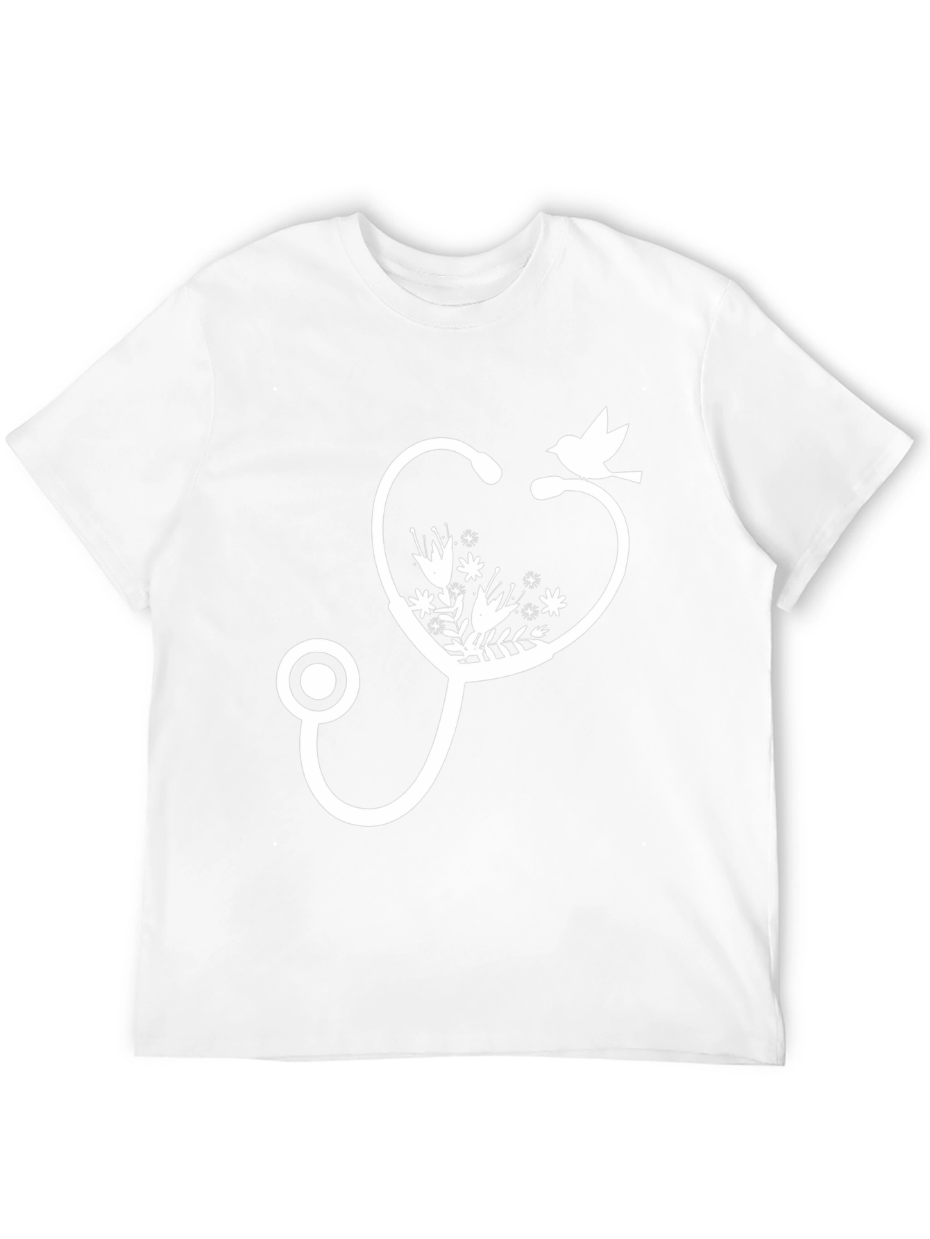 Floral Stethoscope Bird Graphic Tee