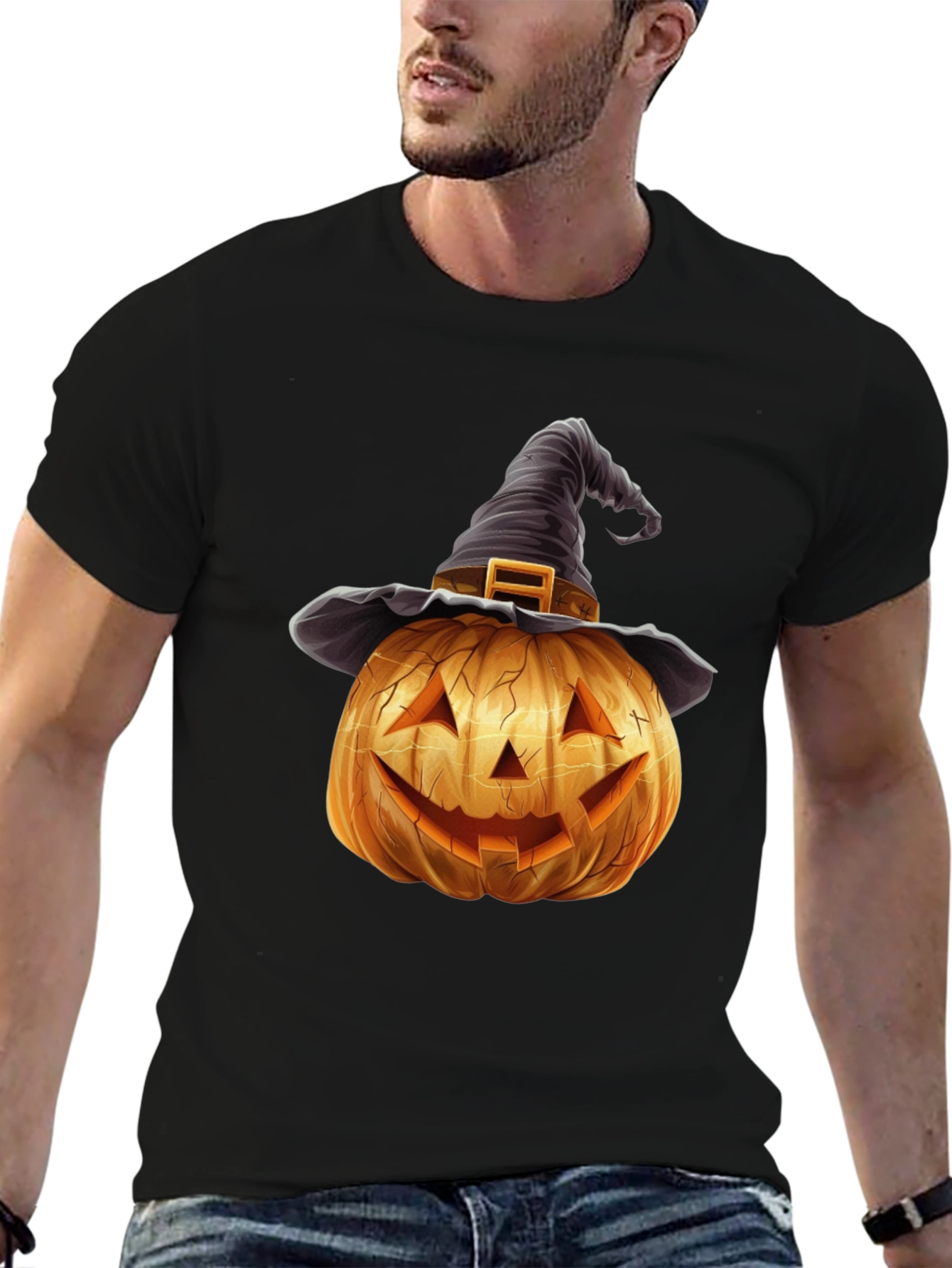 Halloween Pumpkin Witch Hat T-Shirt