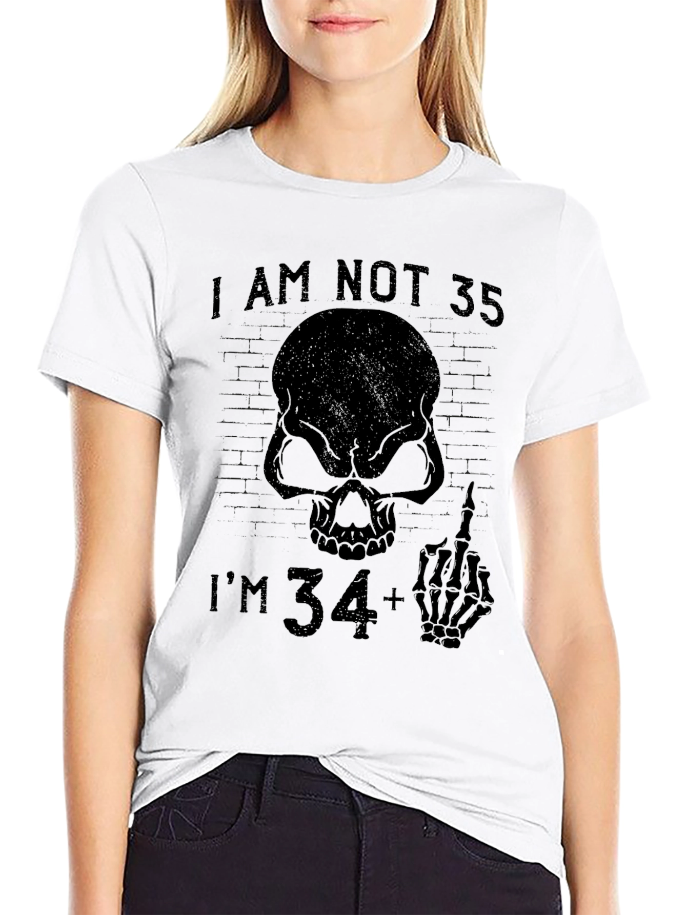 Im Not 35 Im 34+ Black T-Shirt