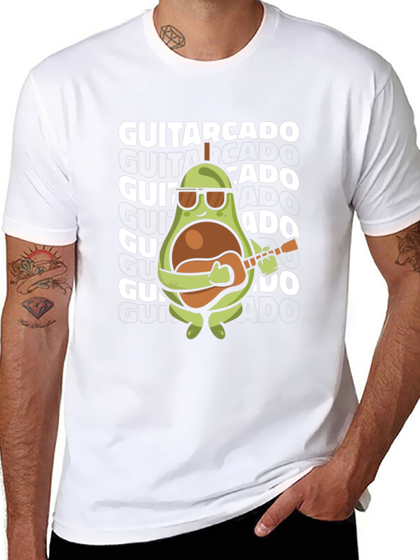 Guitarcado Graphic Tee - Avocado Guitarist