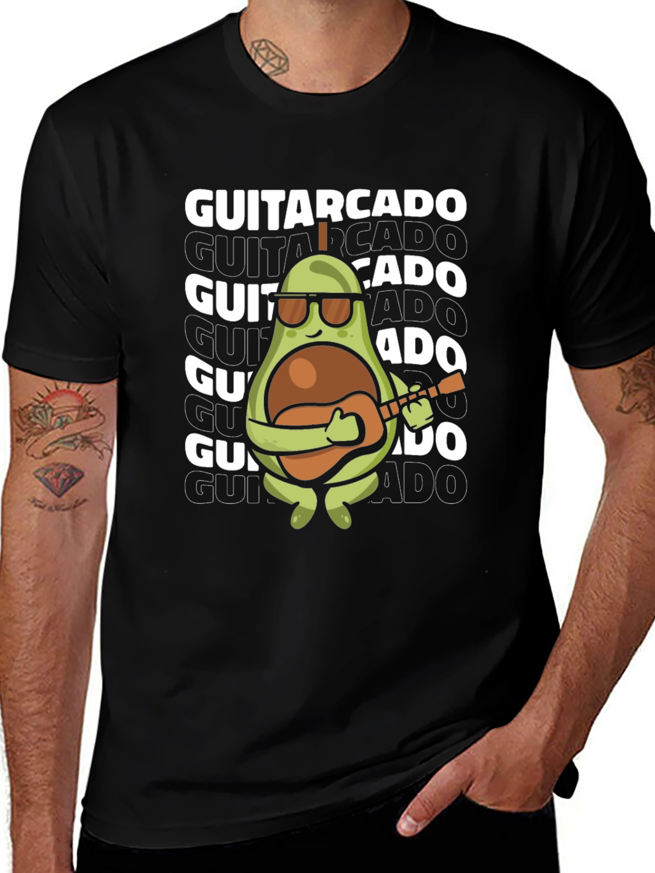 Guitarcado Graphic Tee - Avocado Guitarist