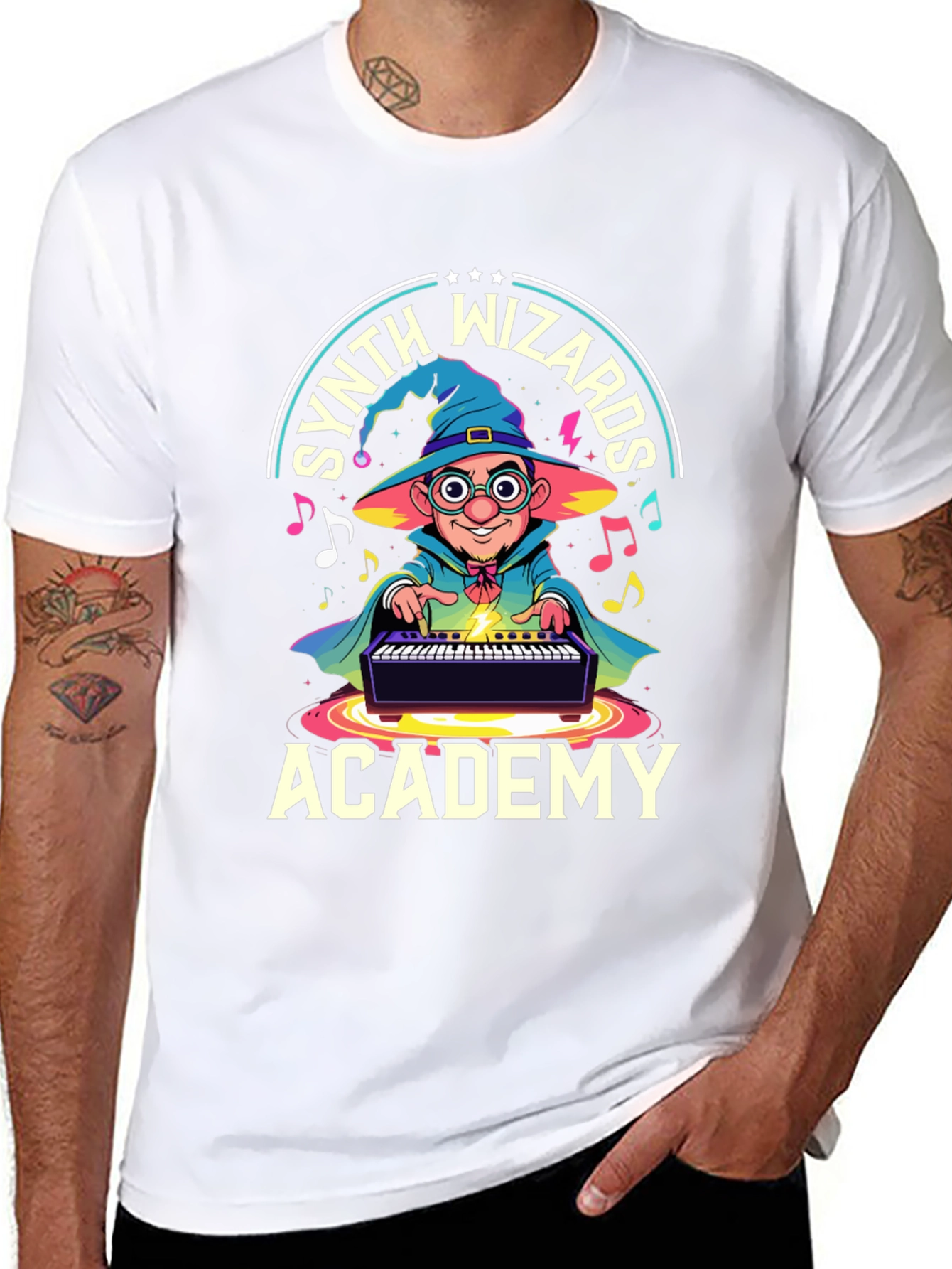 Synth Wizards Academy T-Shirt - Musician Wizard Tee