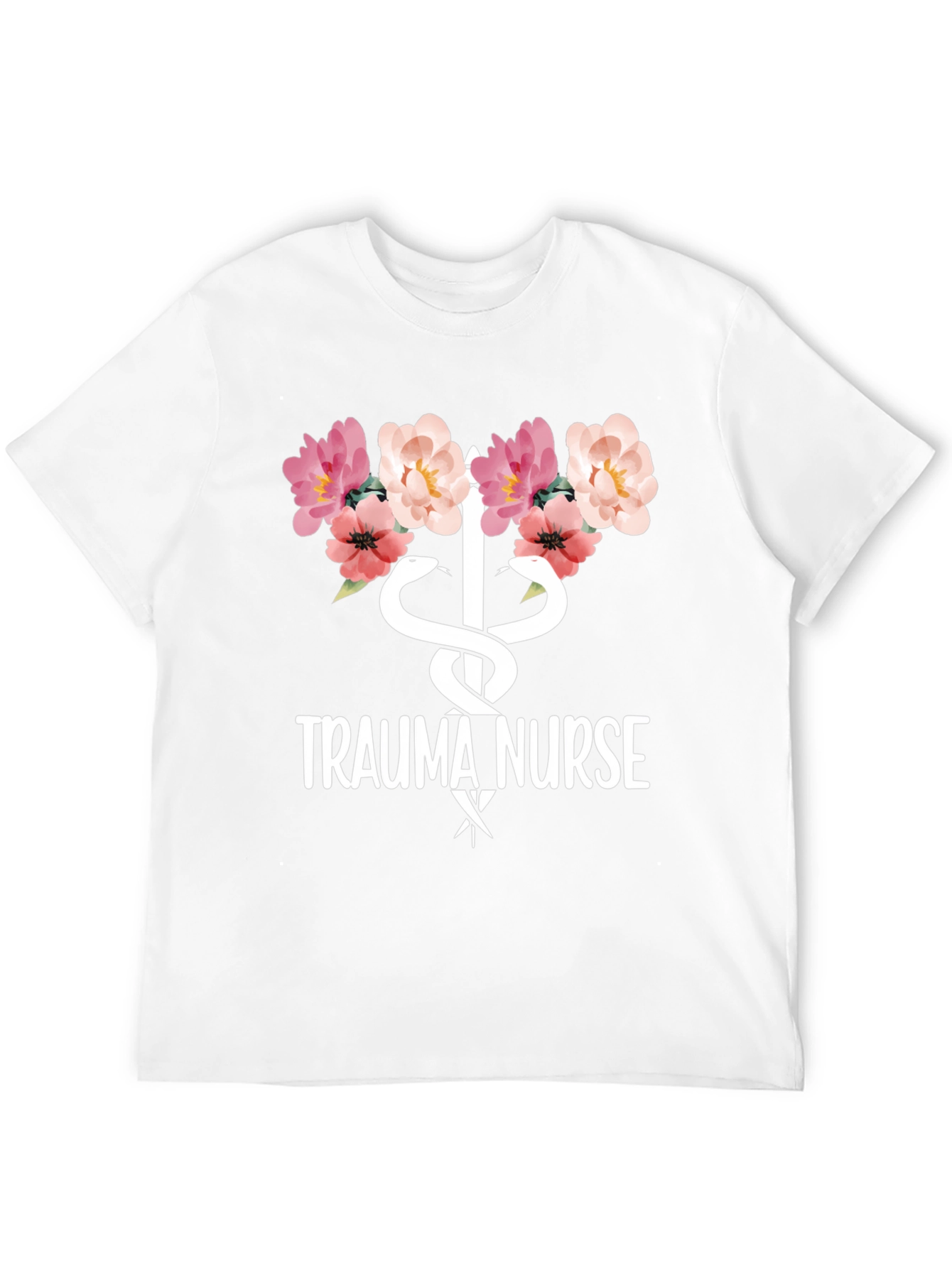 Trauma Nurse Floral Graphic Tee - Medical Apparel