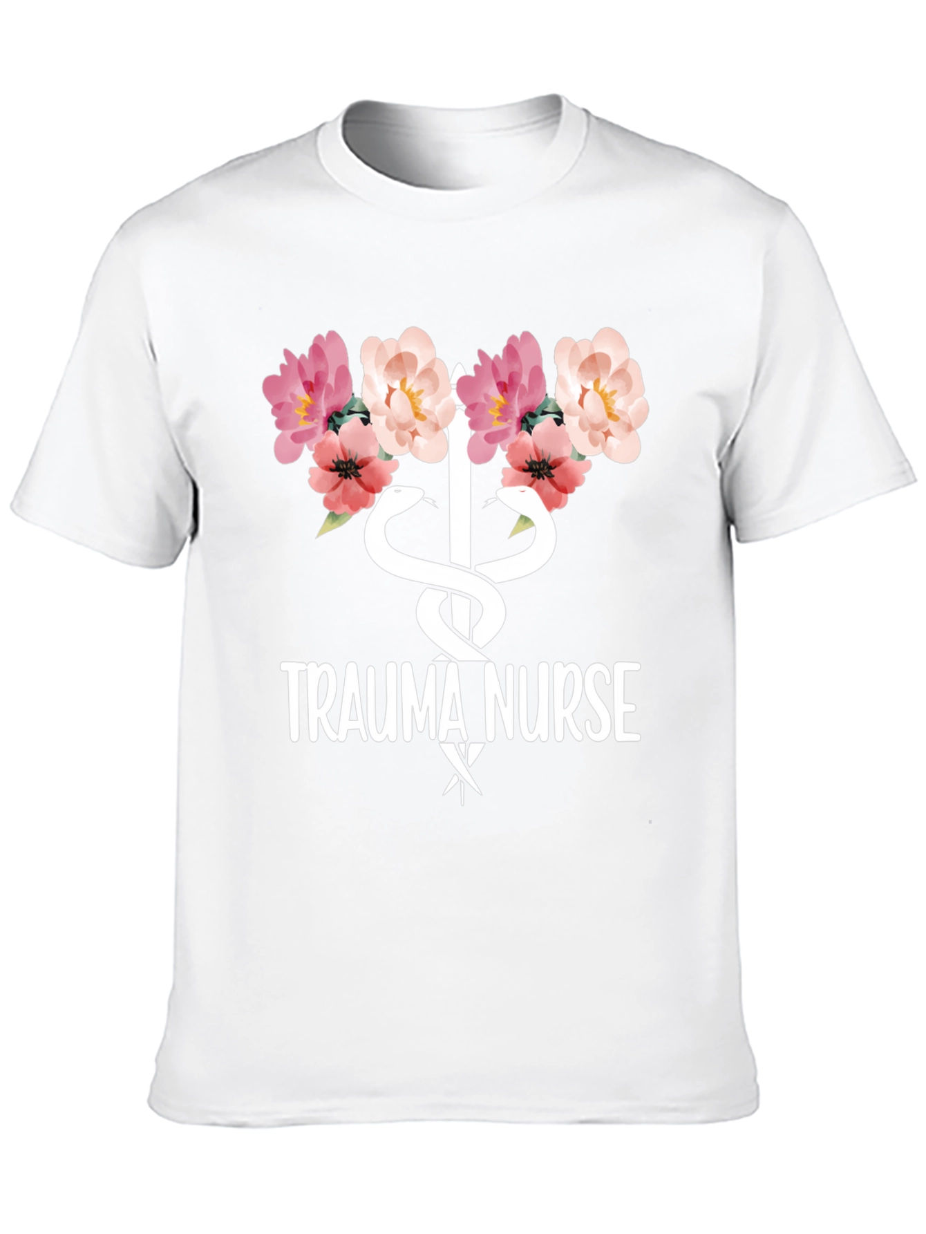 Trauma Nurse Floral Graphic Tee - Medical Apparel